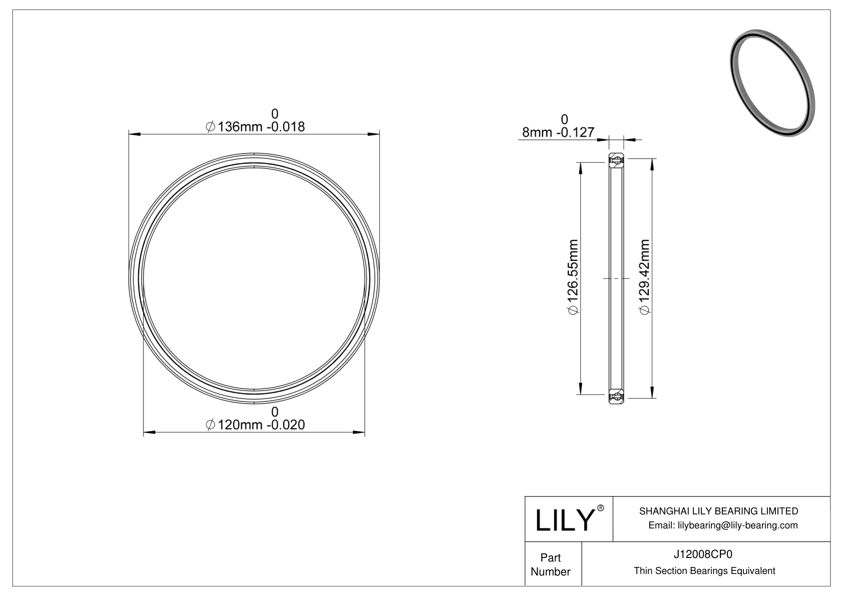 J12008CP0 Constant Section (CS) Bearings cad drawing