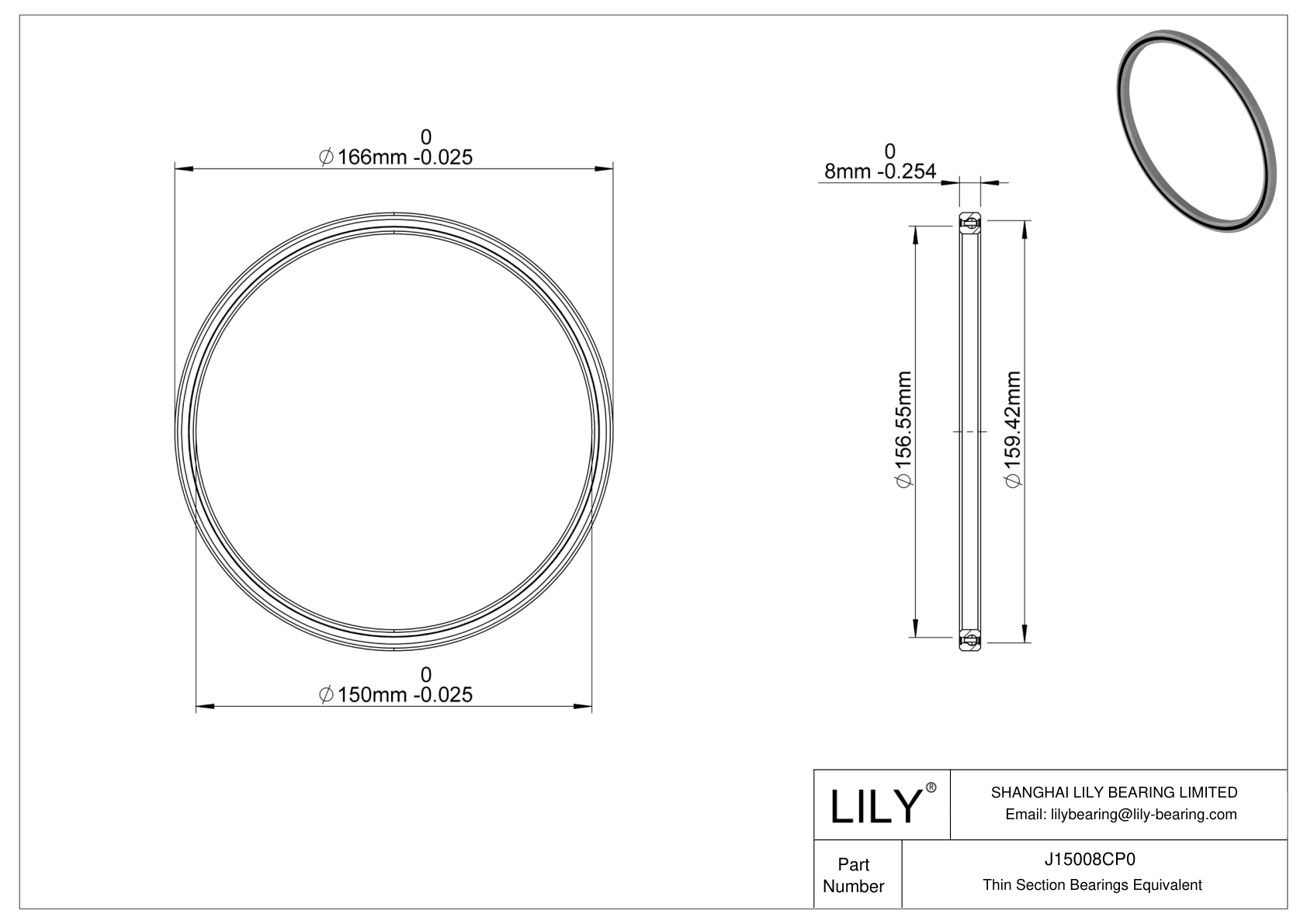 J15008CP0 Constant Section (CS) Bearings cad drawing