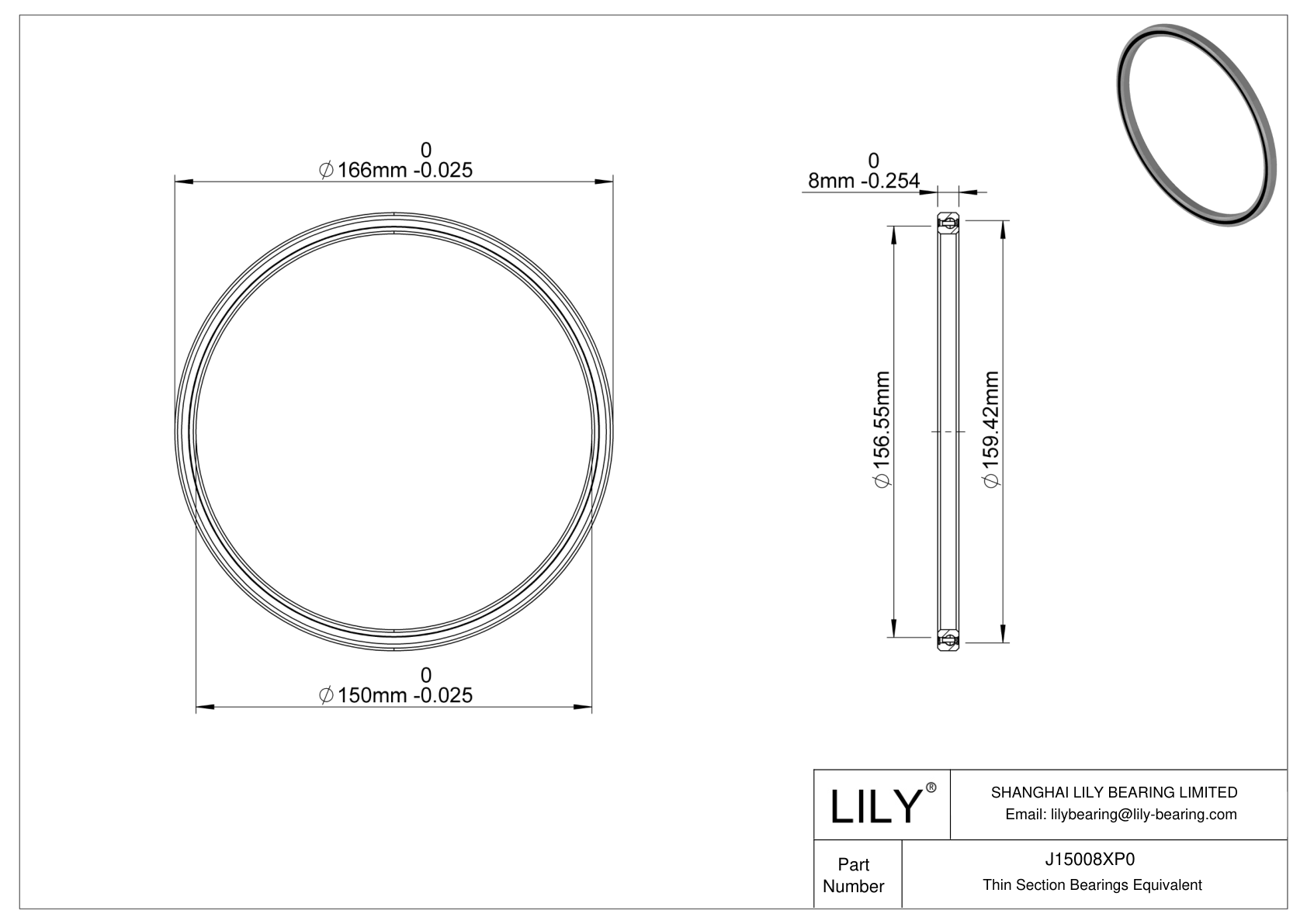 J15008XP0 Constant Section (CS) Bearings cad drawing