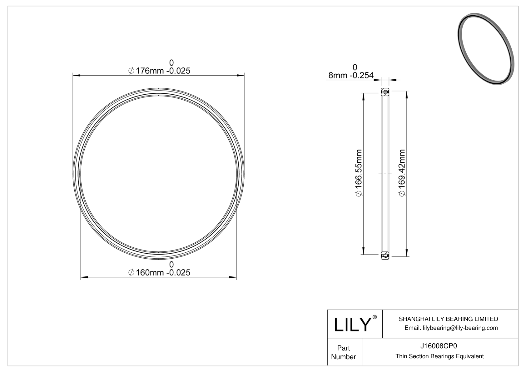 J16008CP0 Constant Section (CS) Bearings cad drawing