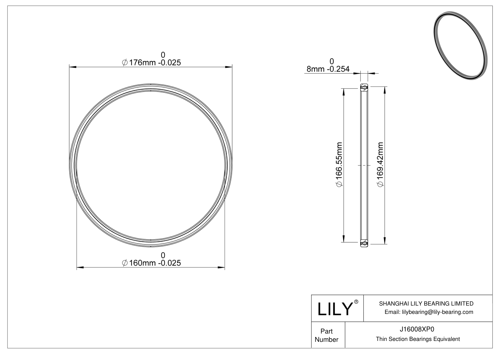 J16008XP0 Constant Section (CS) Bearings cad drawing