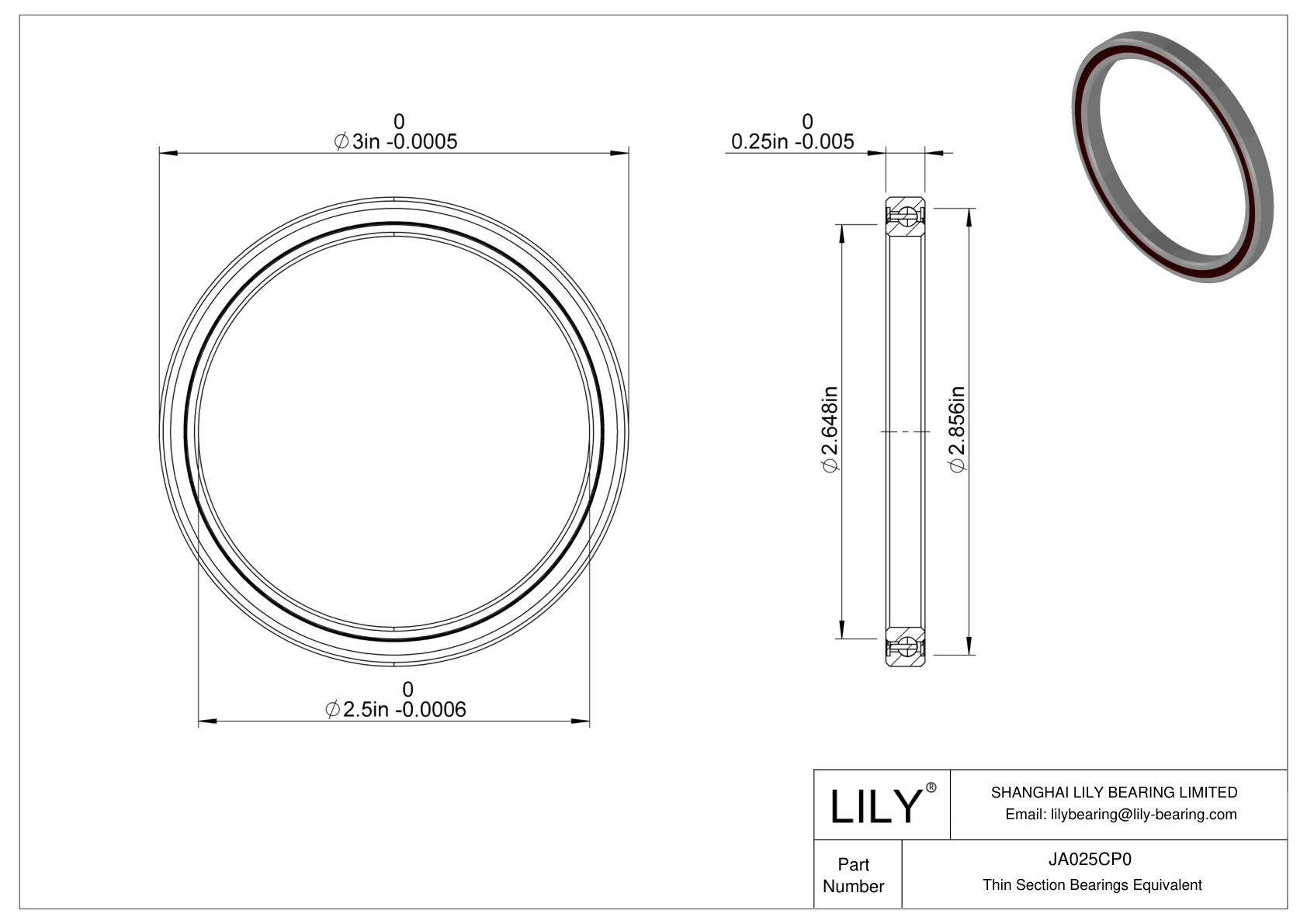WA025CP0 Constant Section (CS) Bearings cad drawing