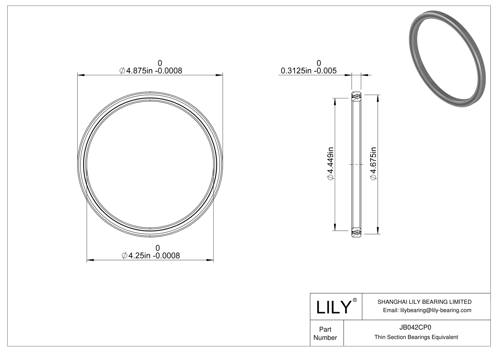 JB042CP0 Constant Section (CS) Bearings cad drawing