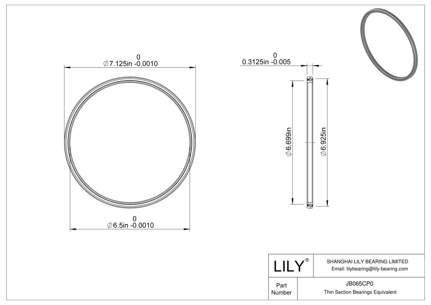 JB065CP0 Constant Section (CS) Bearings cad drawing