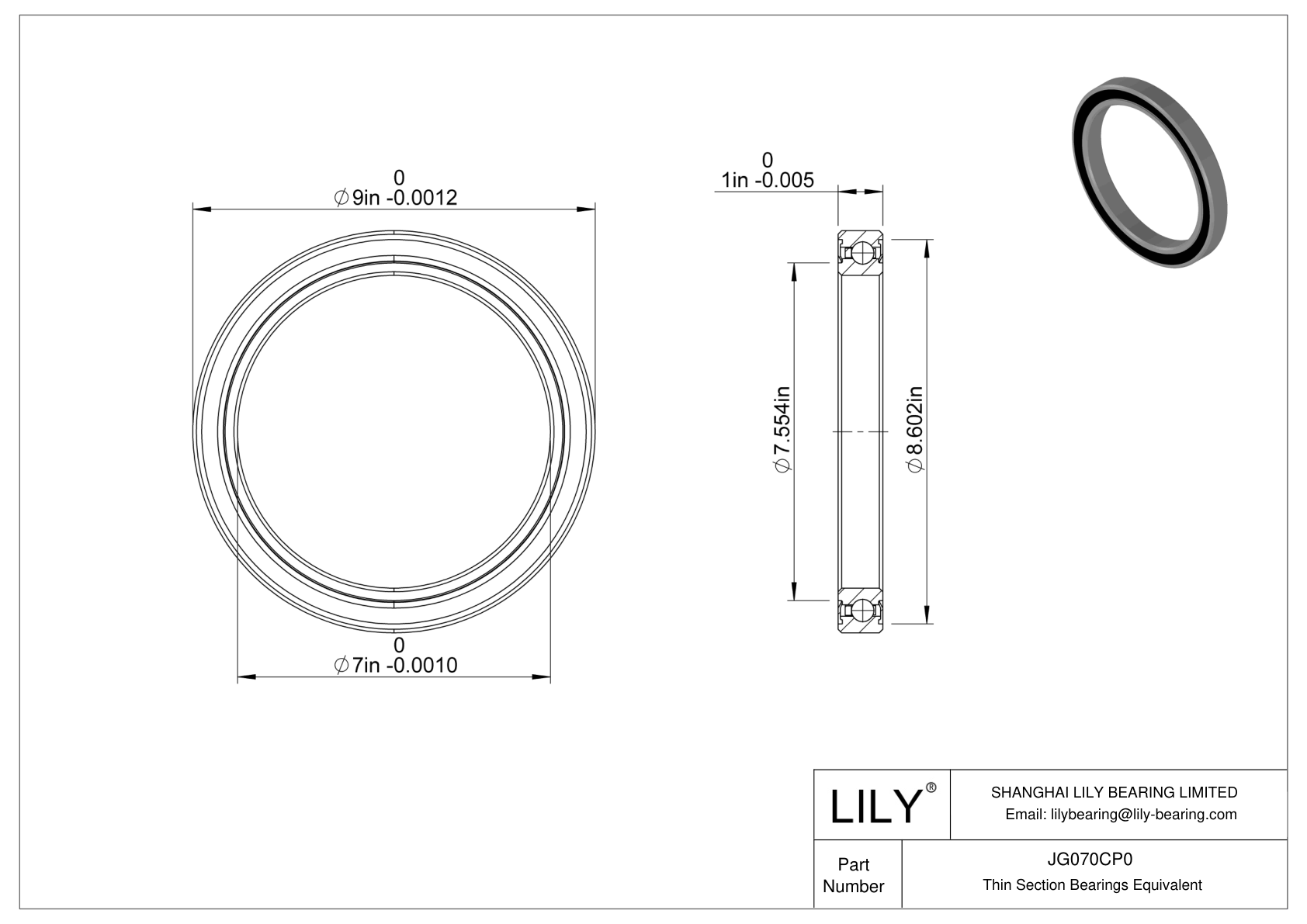 JG070CP0 Constant Section (CS) Bearings cad drawing