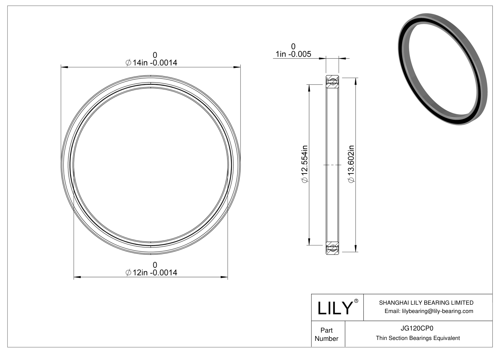 JG120CP0 Constant Section (CS) Bearings cad drawing