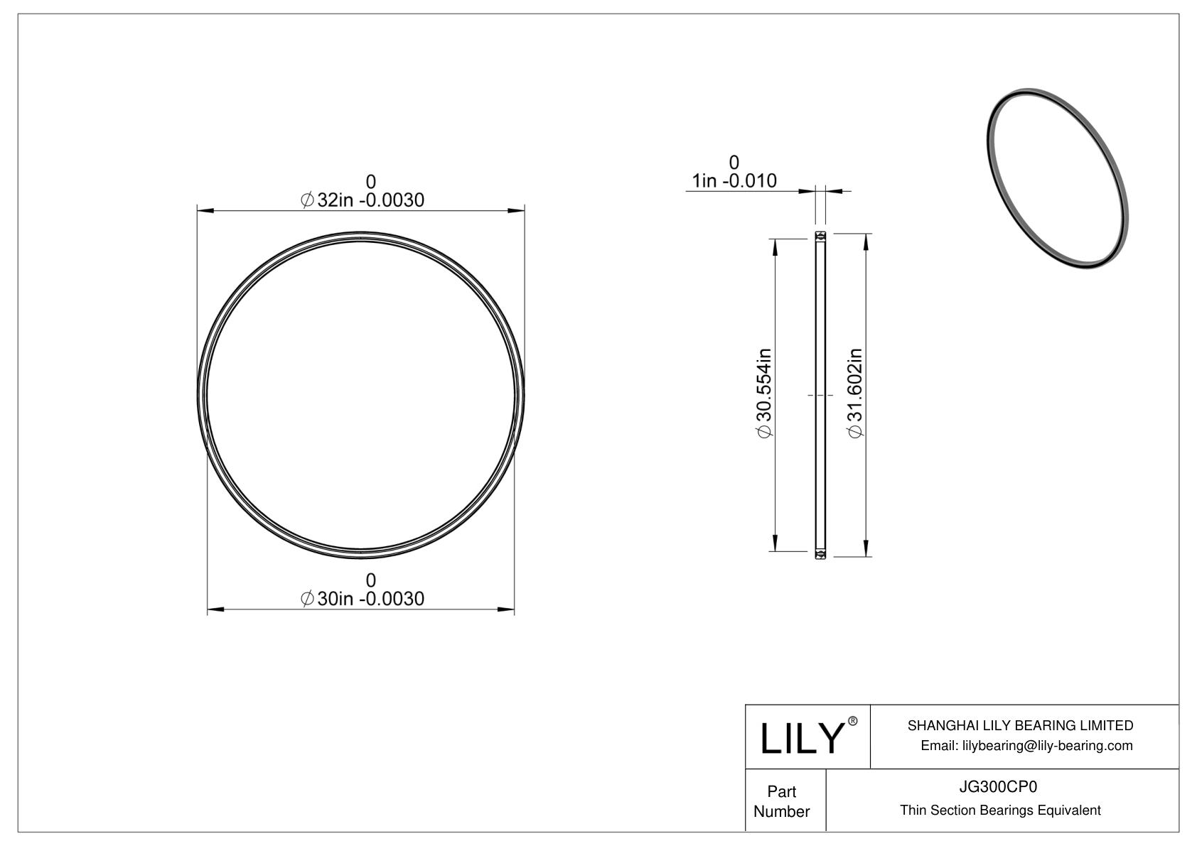 JG300CP0 Constant Section (CS) Bearings cad drawing