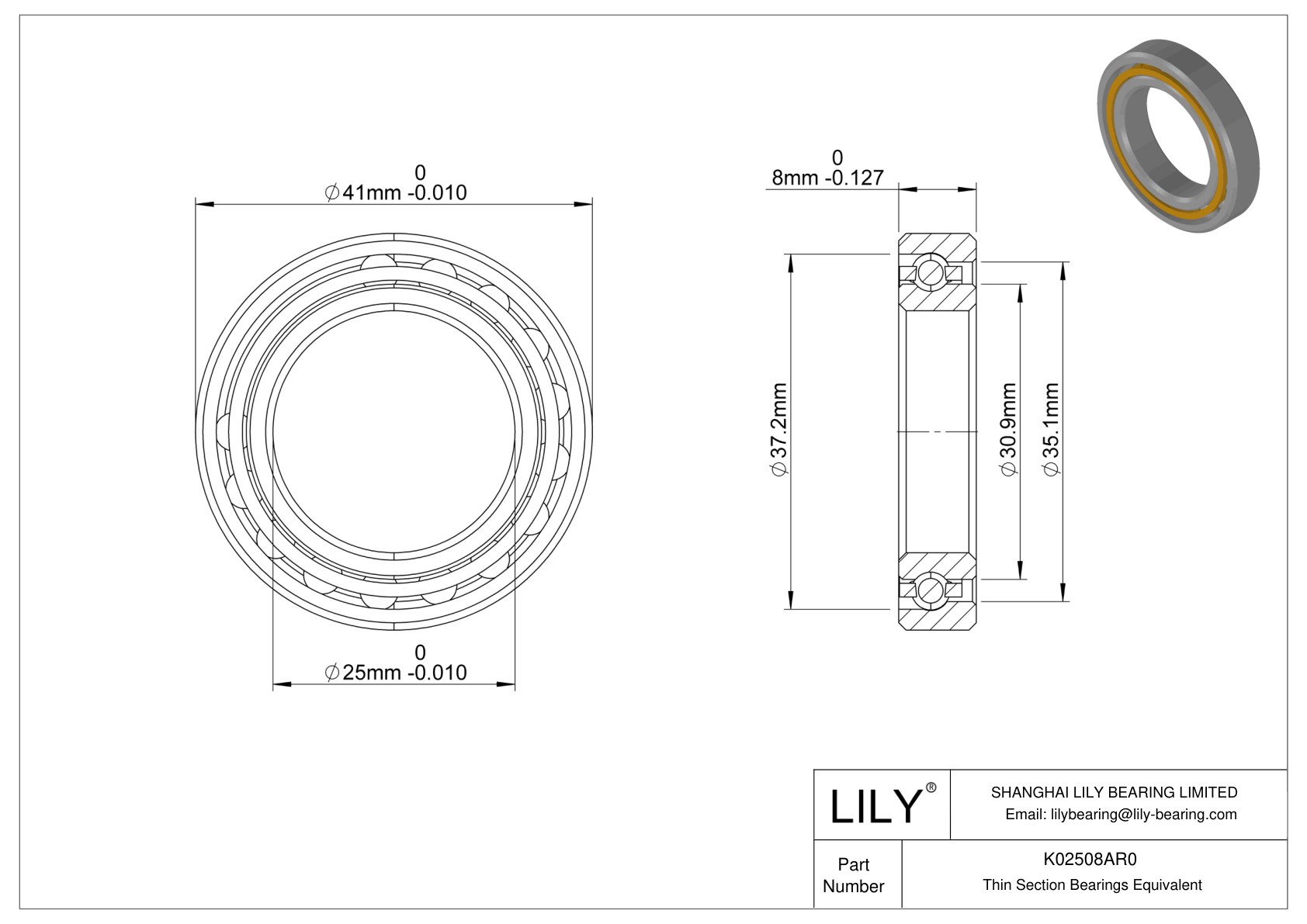 K02508AR0 Constant Section (CS) Bearings cad drawing