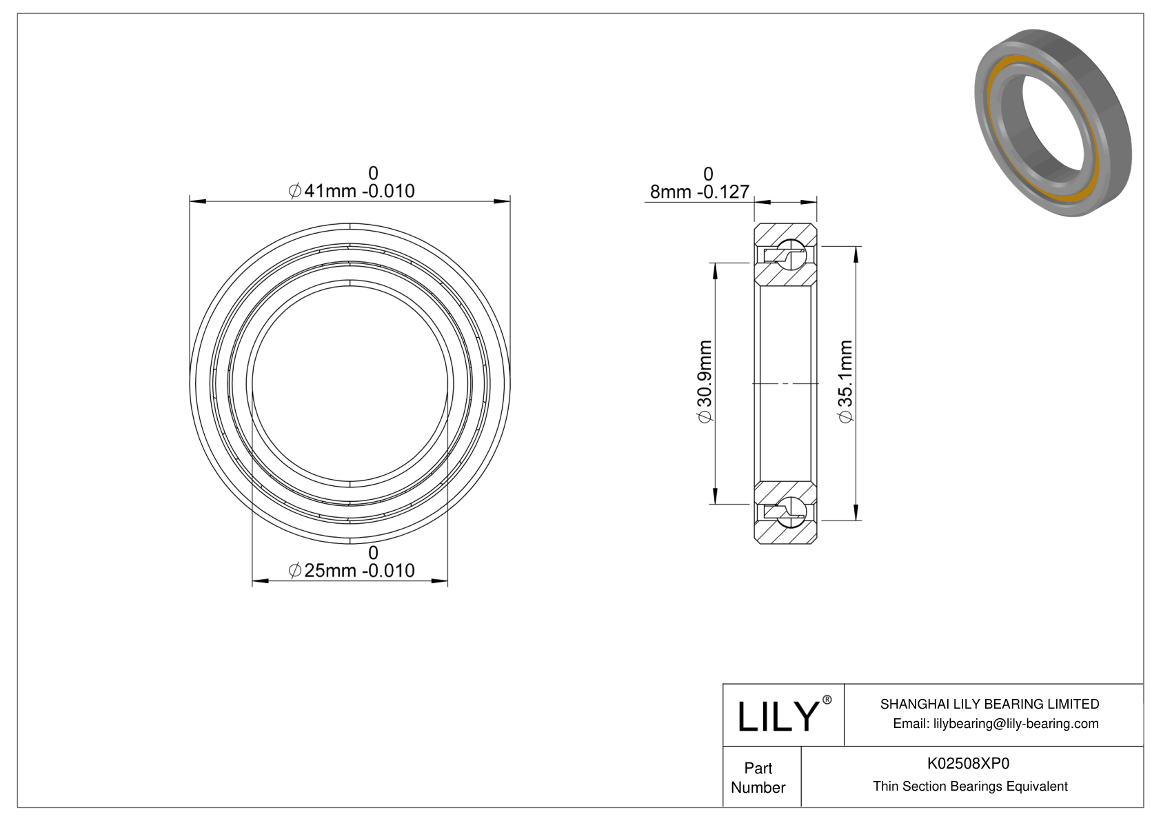 K02508XP0 Constant Section (CS) Bearings cad drawing