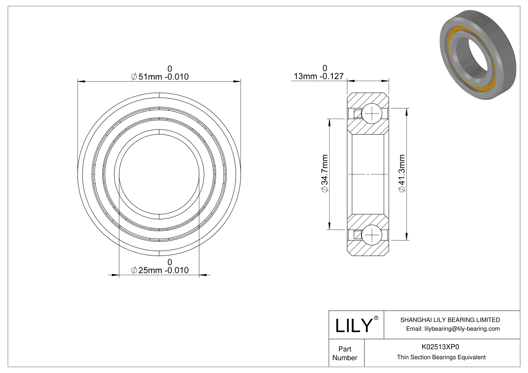 K02513XP0 Constant Section (CS) Bearings cad drawing