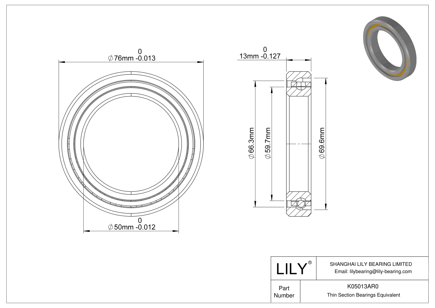 K05013AR0 Constant Section (CS) Bearings cad drawing