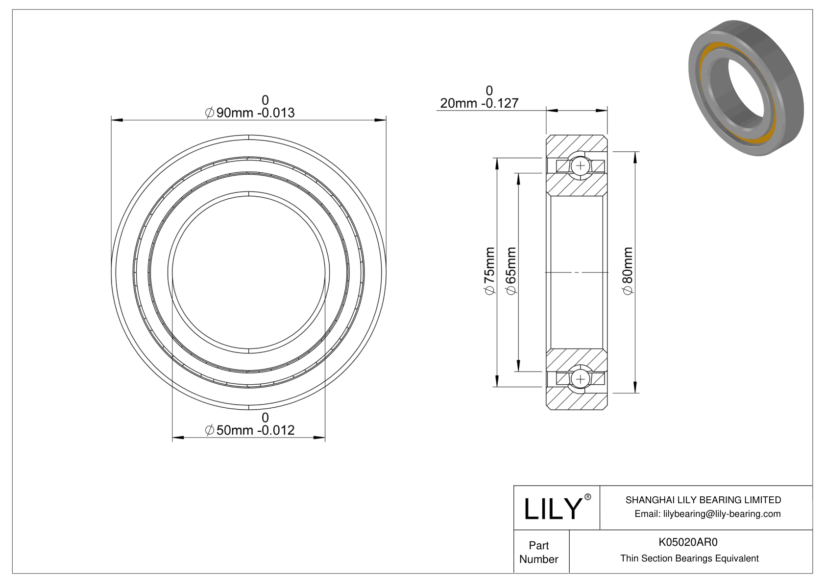 K05020AR0 Constant Section (CS) Bearings cad drawing