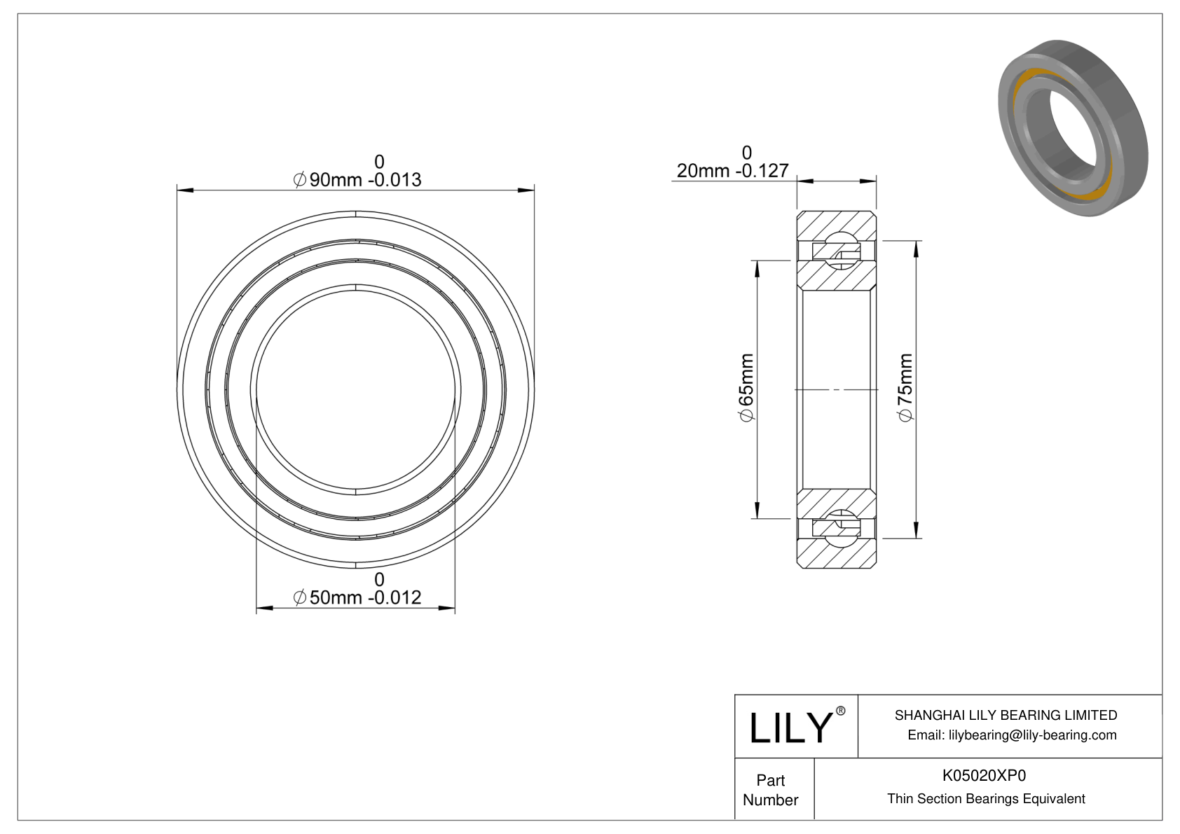 K05020XP0 Constant Section (CS) Bearings cad drawing