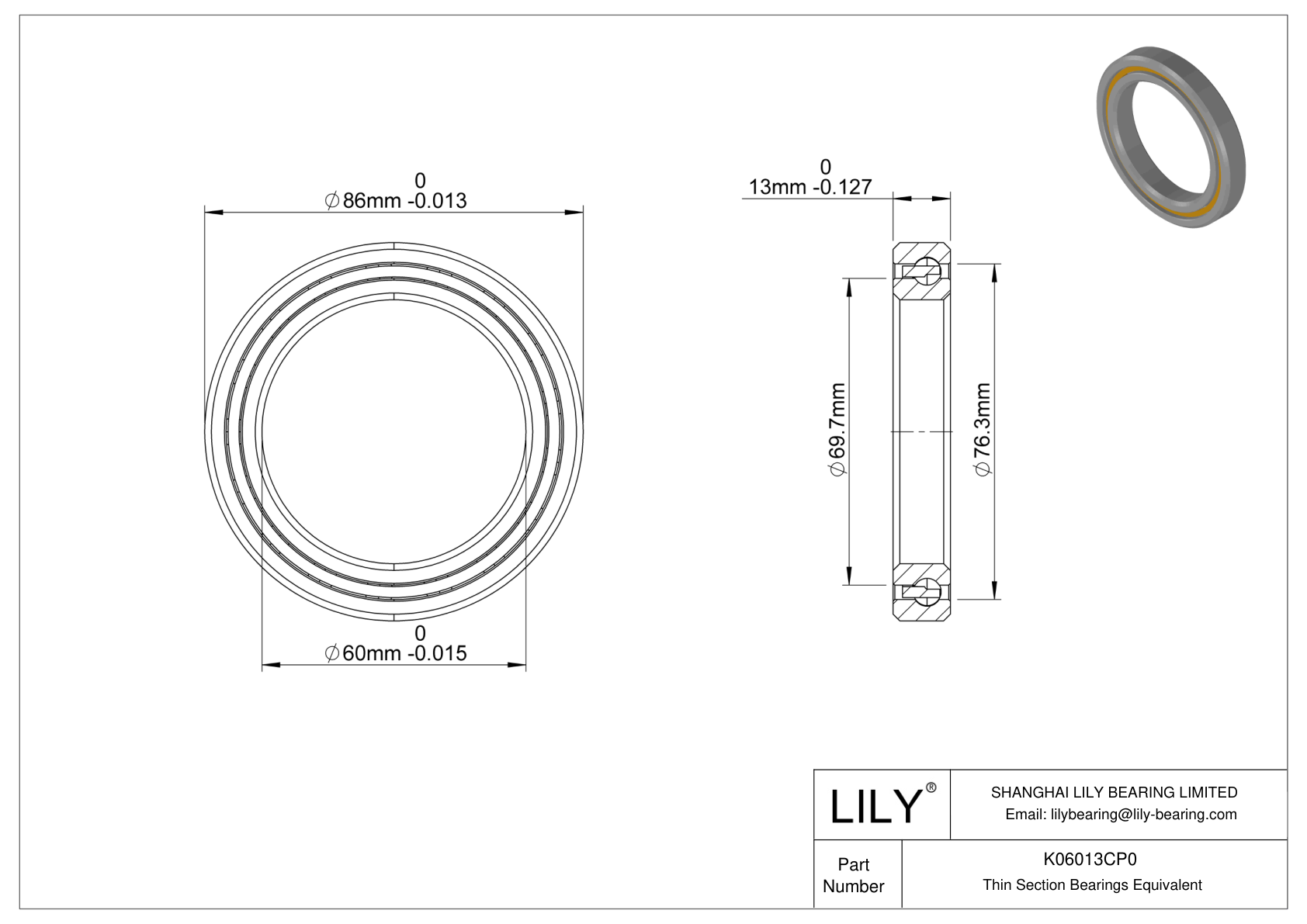 K06013CP0 Constant Section (CS) Bearings cad drawing