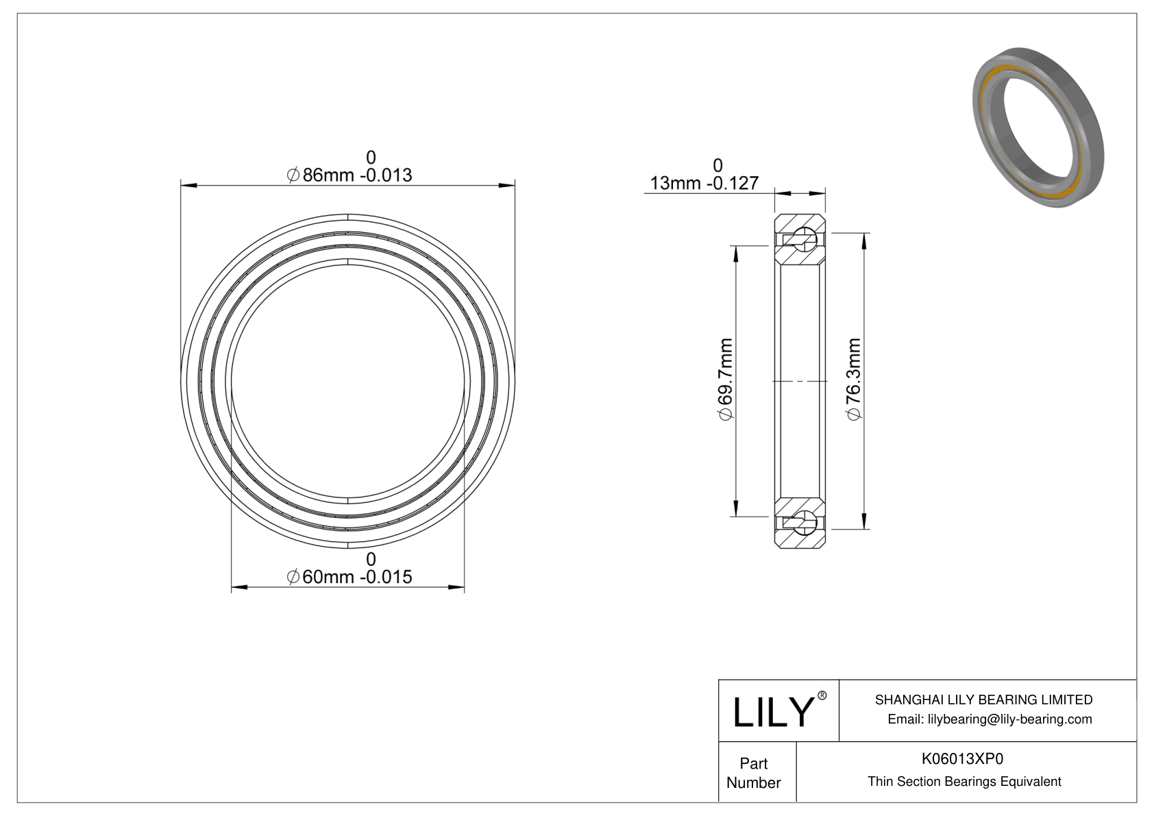 K06013XP0 Constant Section (CS) Bearings cad drawing