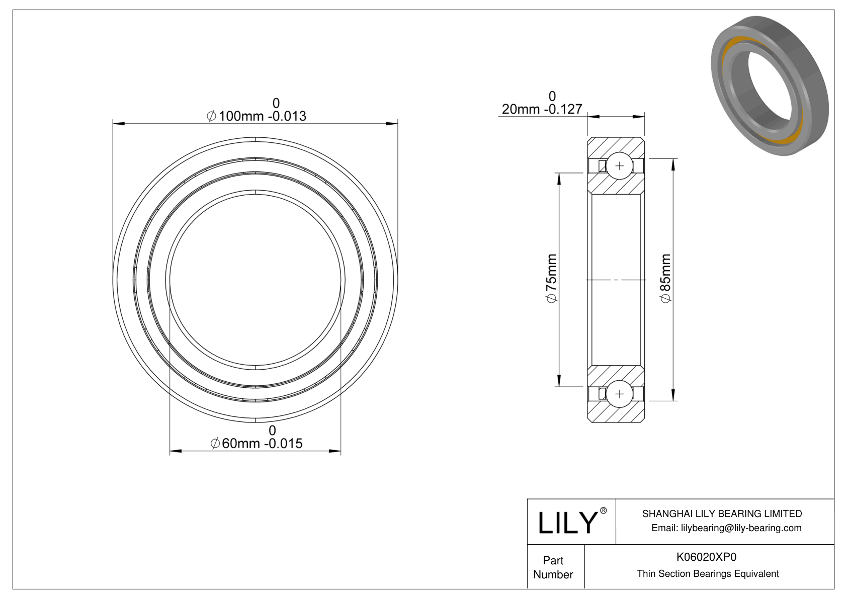K06020XP0 Constant Section (CS) Bearings cad drawing