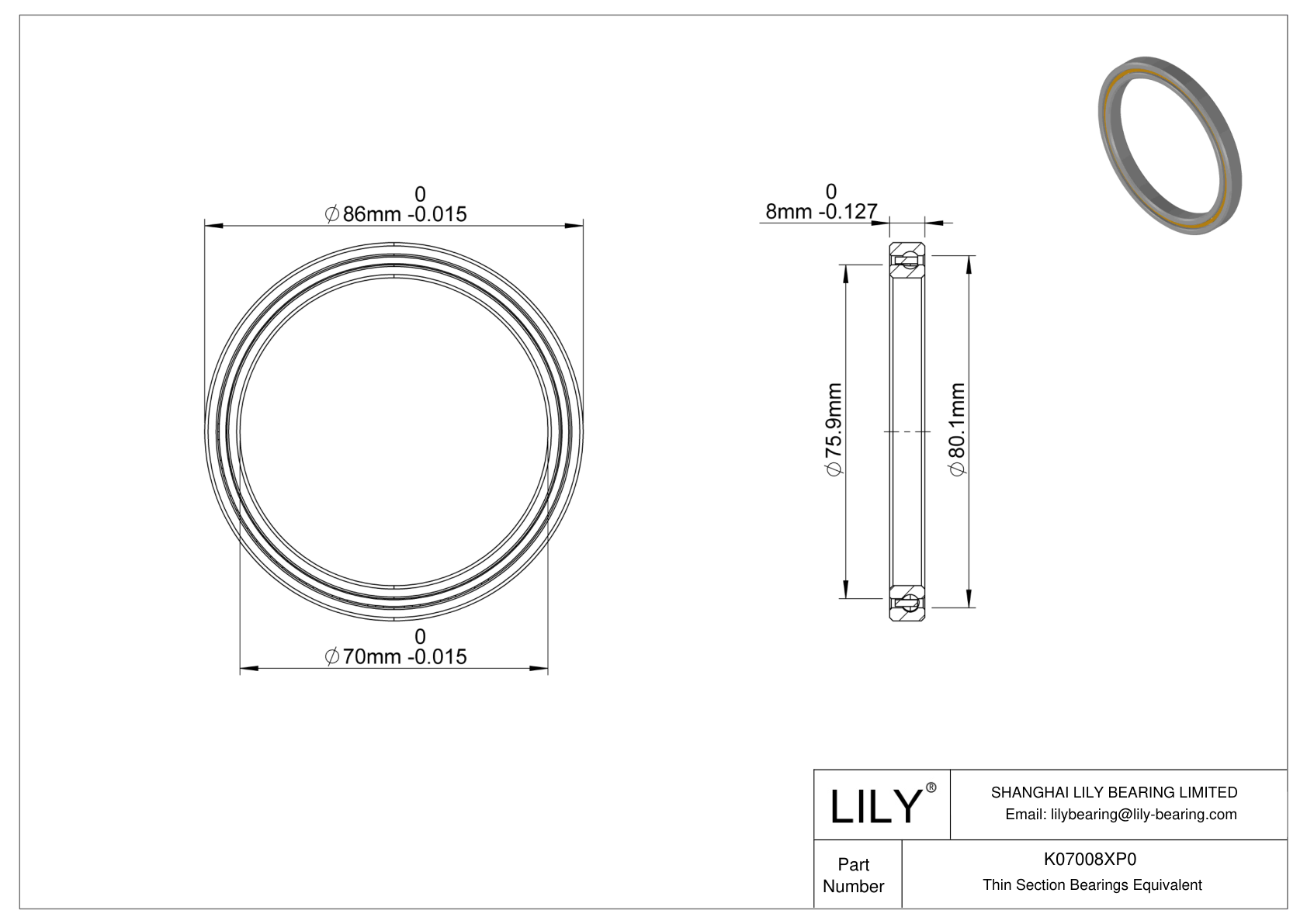 K07008XP0 Constant Section (CS) Bearings cad drawing