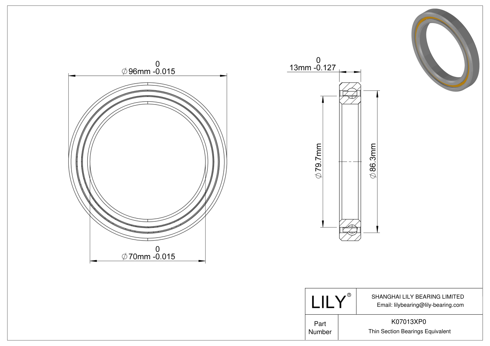 K07013XP0 Constant Section (CS) Bearings cad drawing