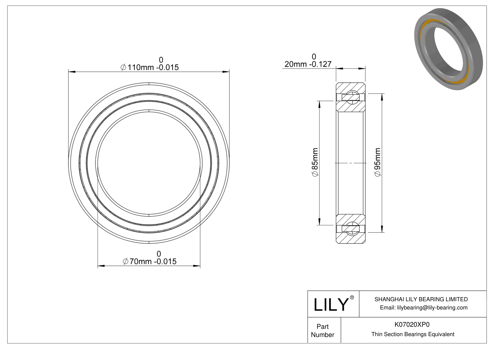 K07020XP0 Constant Section (CS) Bearings cad drawing