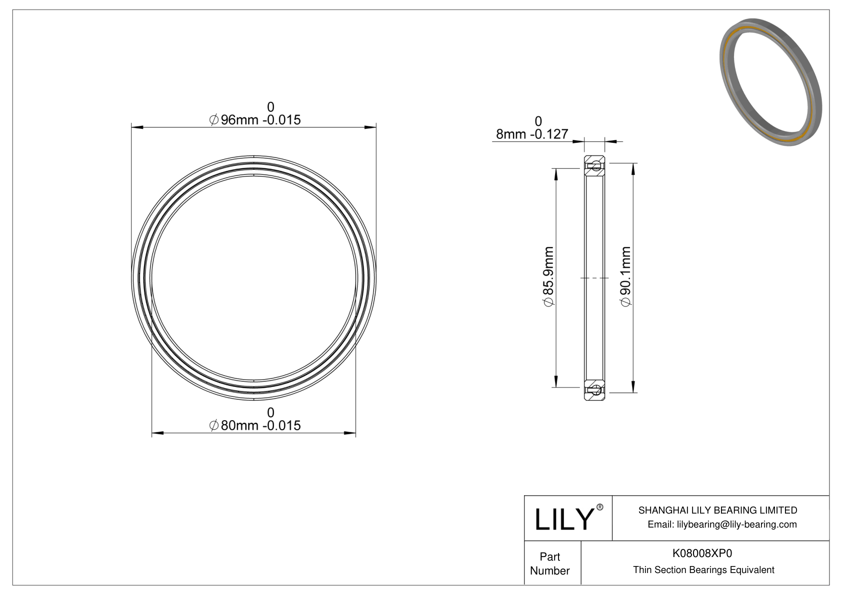 K08008XP0 Constant Section (CS) Bearings cad drawing