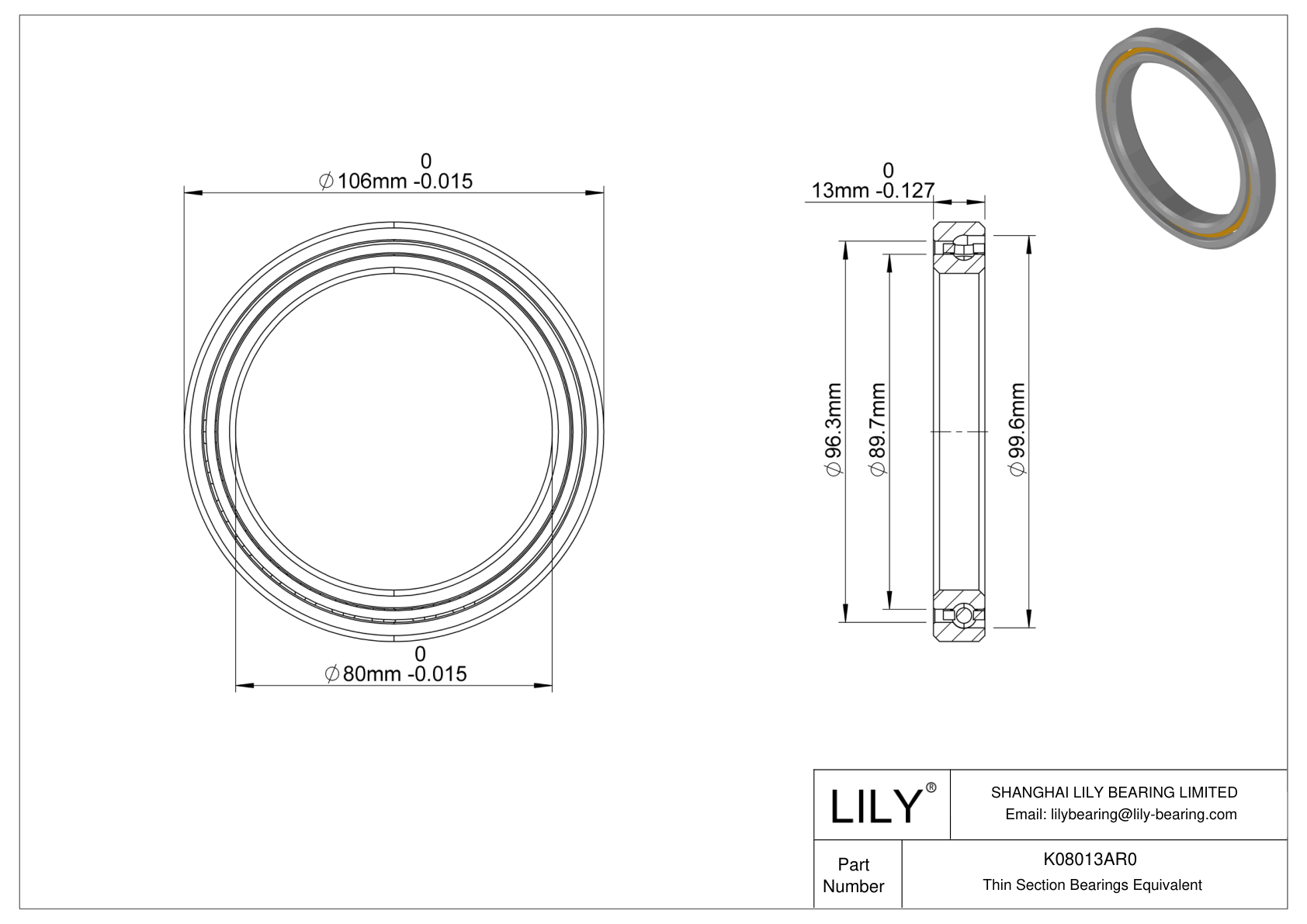 K08013AR0 Constant Section (CS) Bearings cad drawing