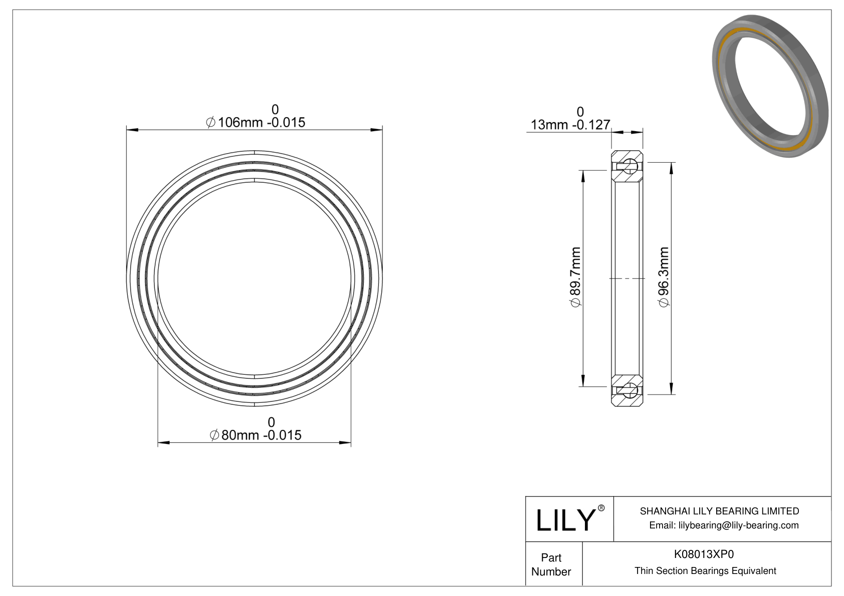 K08013XP0 Constant Section (CS) Bearings cad drawing