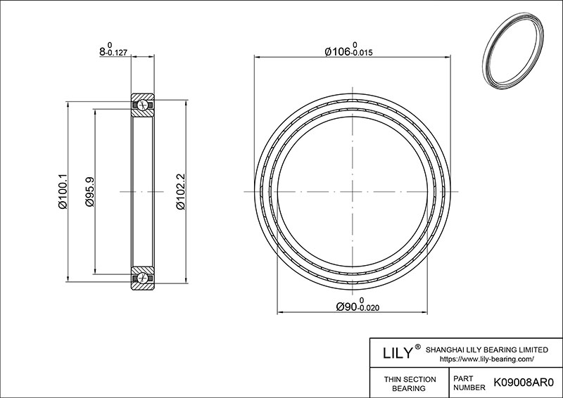 K09008AR0 Constant Section (CS) Bearings cad drawing