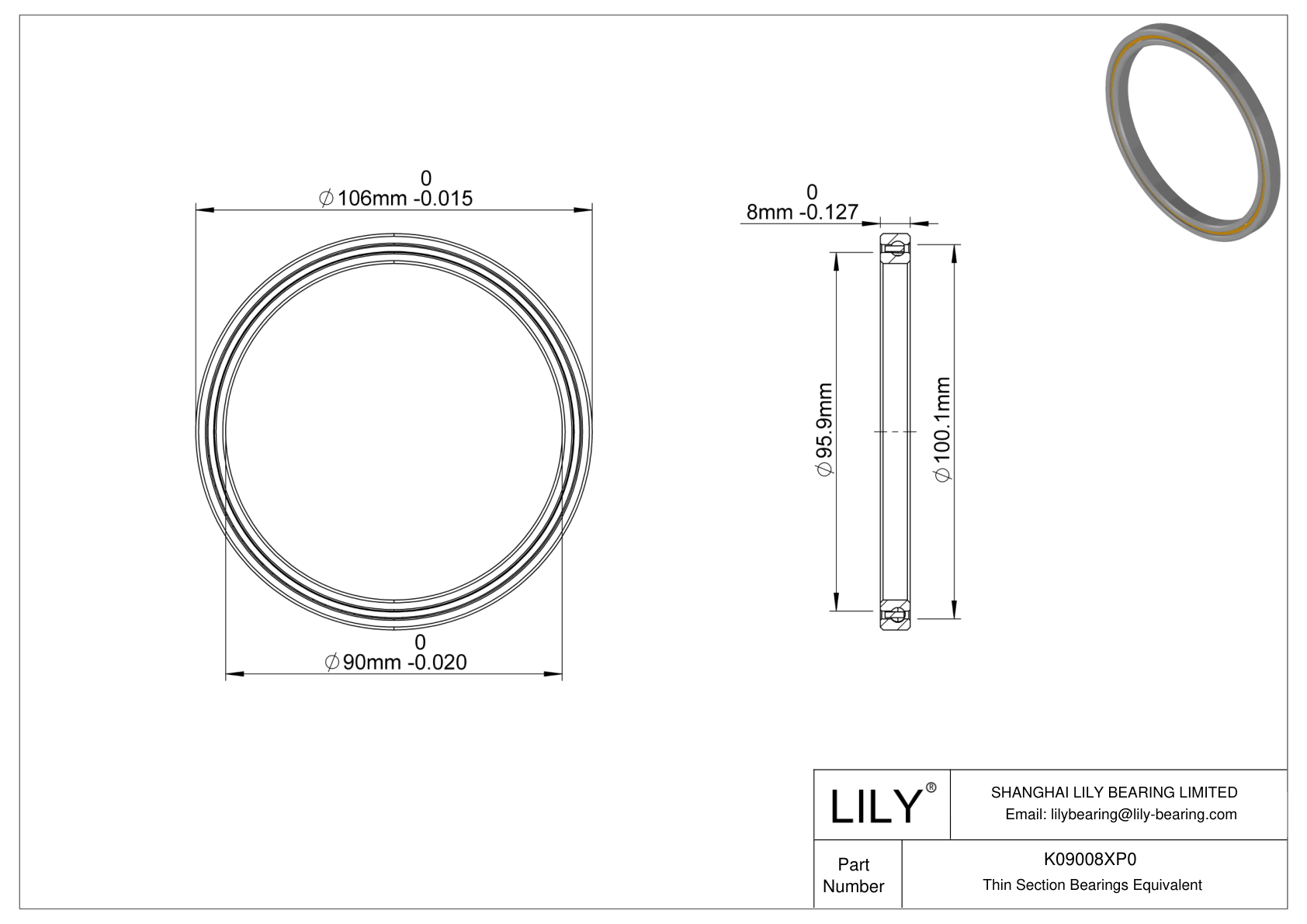 K09008XP0 Constant Section (CS) Bearings cad drawing
