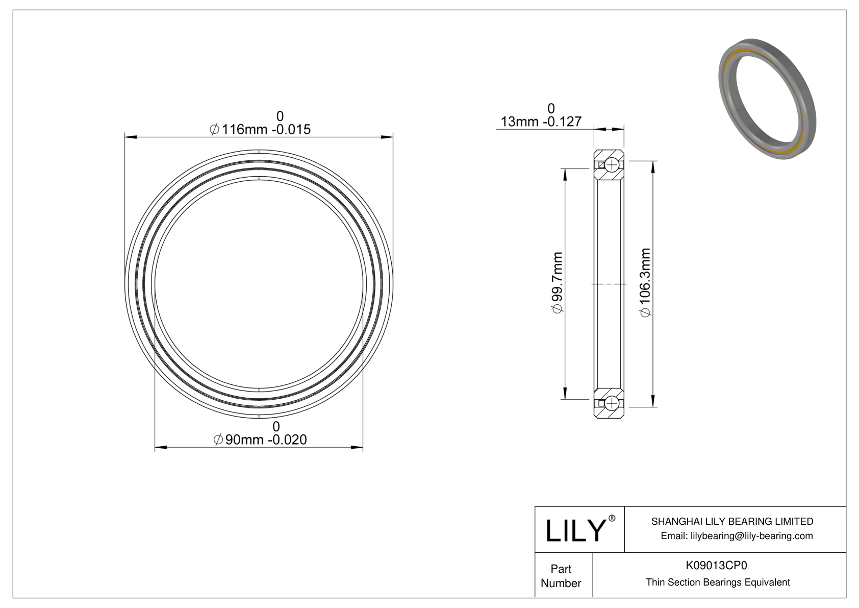 K09013CP0 Constant Section (CS) Bearings cad drawing
