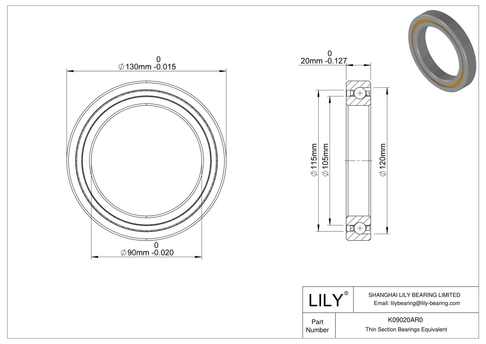 K09020AR0 Constant Section (CS) Bearings cad drawing