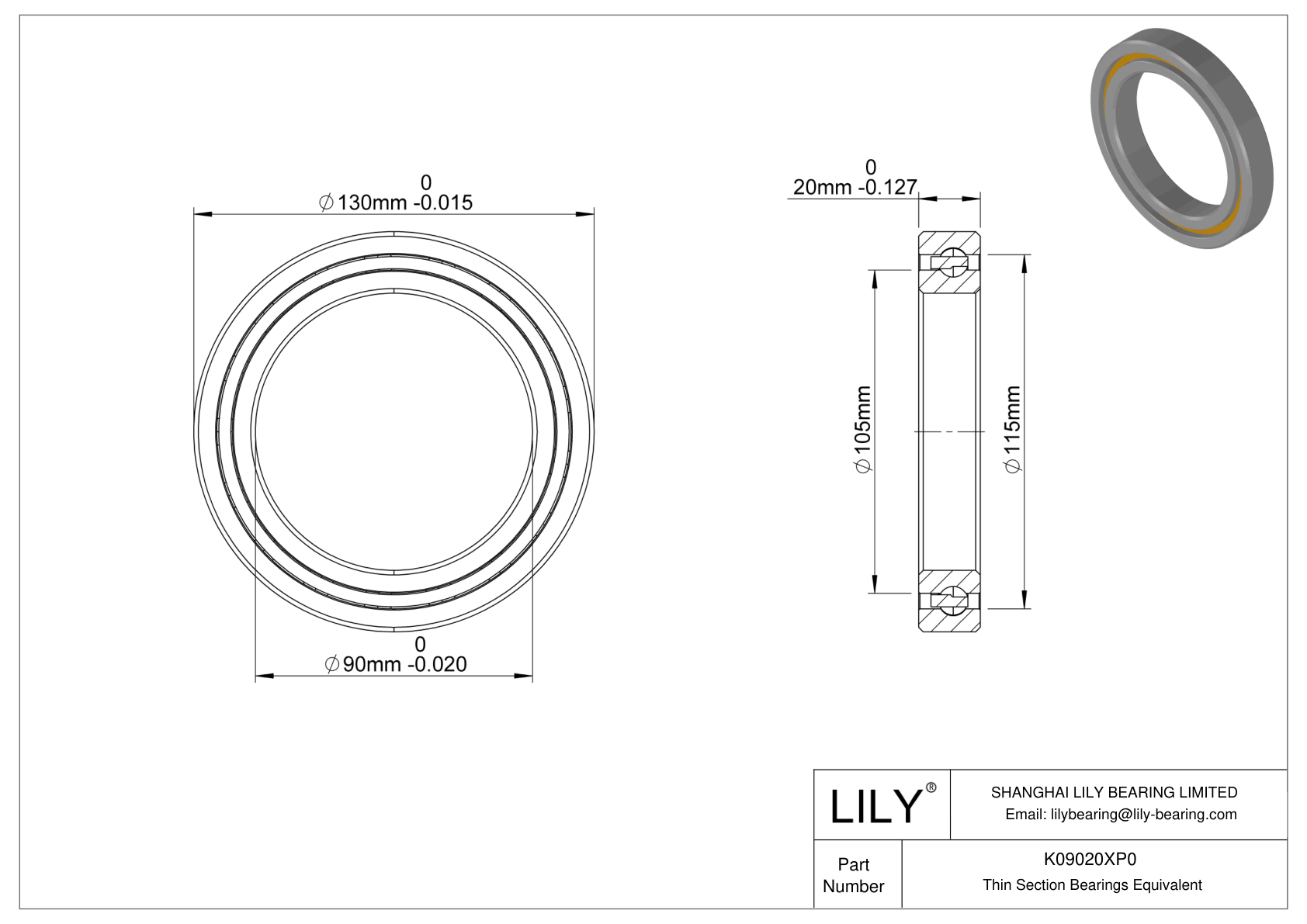 K09020XP0 Constant Section (CS) Bearings cad drawing