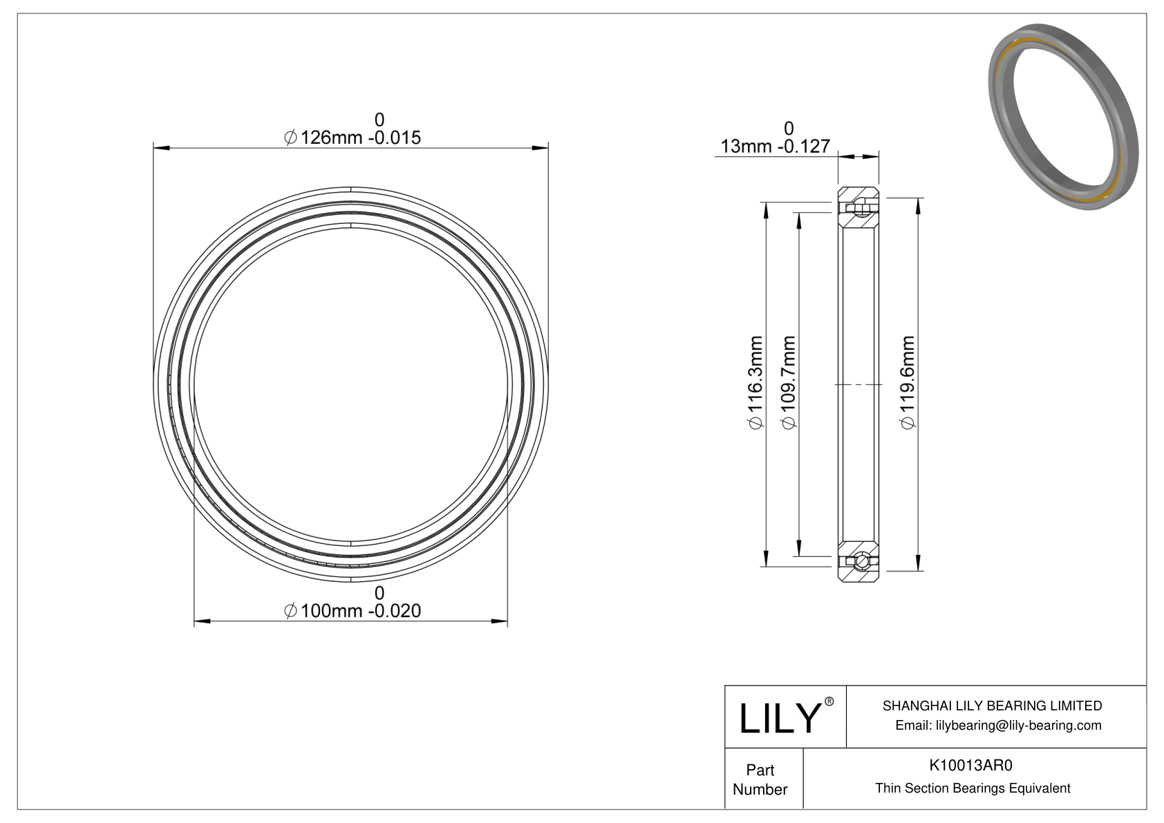 K10013AR0 Constant Section (CS) Bearings cad drawing