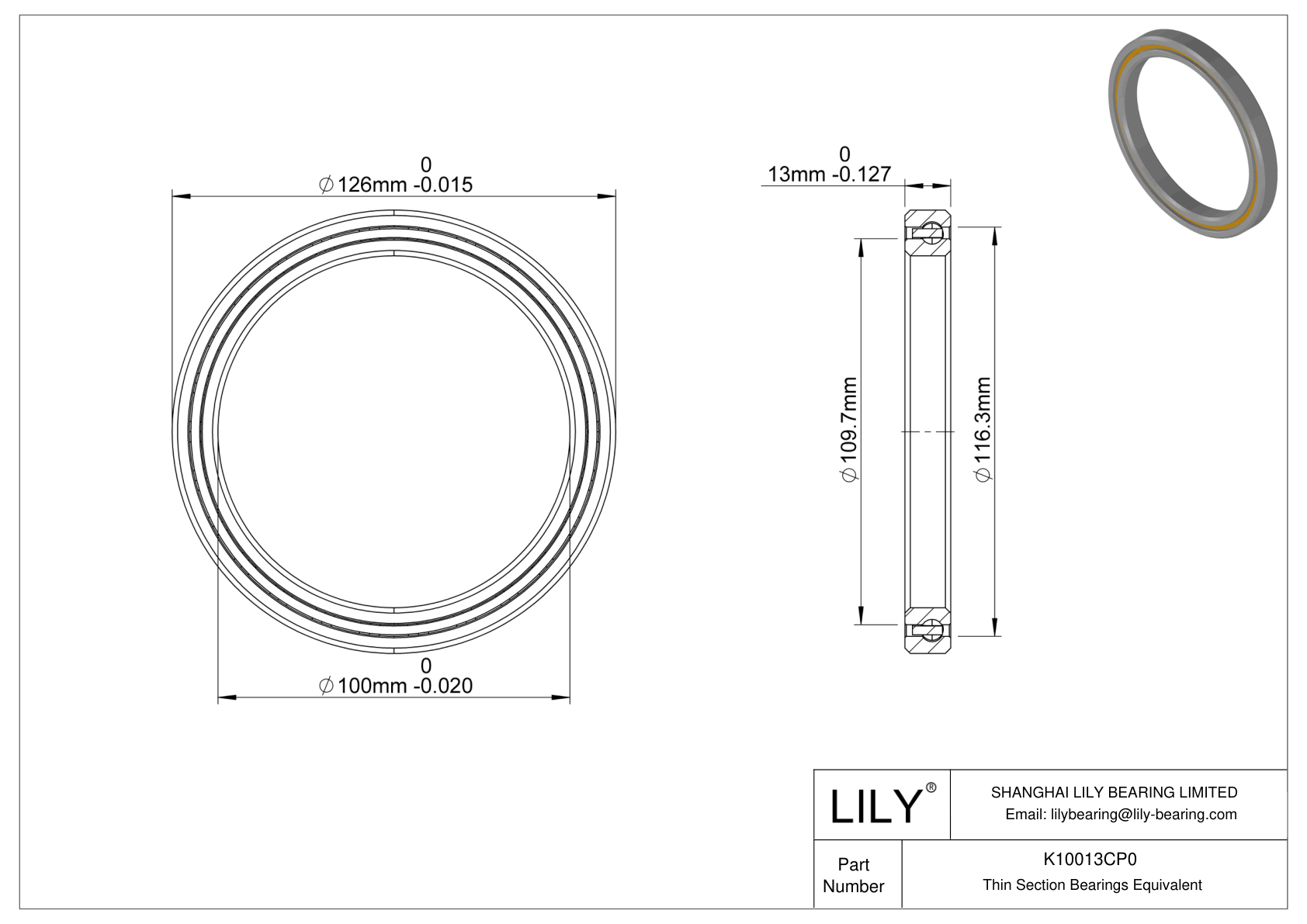 K10013CP0 Constant Section (CS) Bearings cad drawing