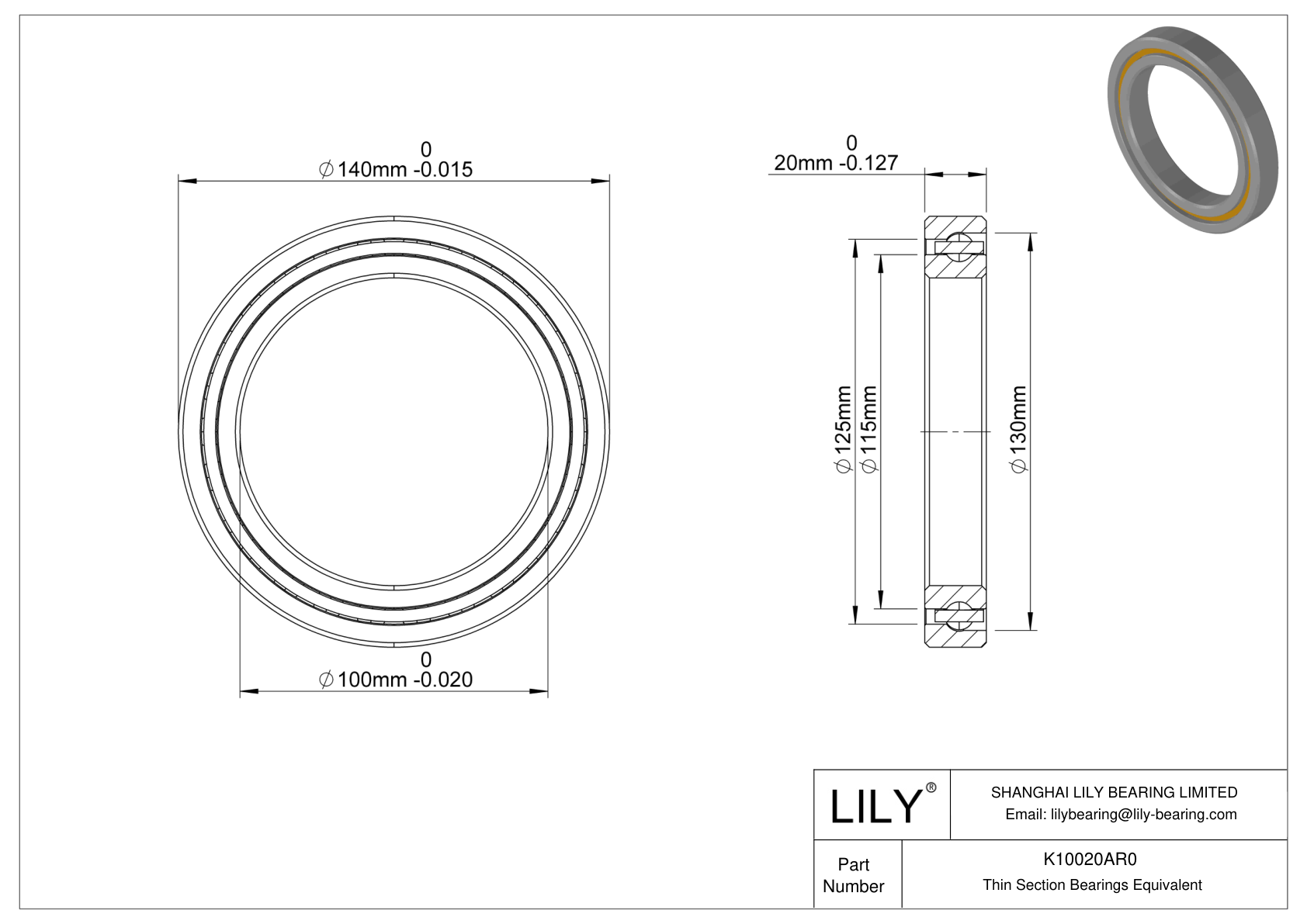 K10020AR0 Constant Section (CS) Bearings cad drawing