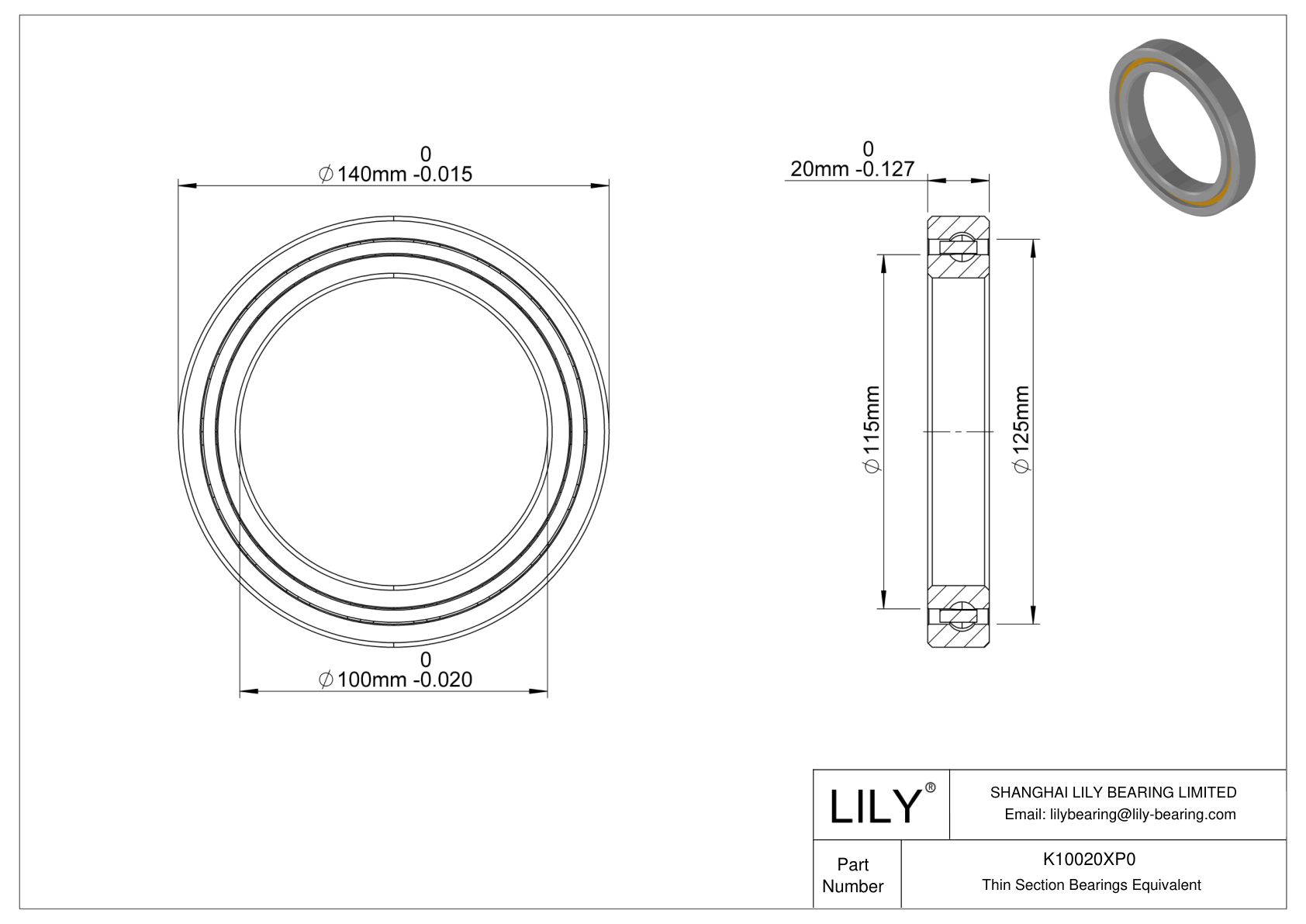 K10020XP0 Constant Section (CS) Bearings cad drawing