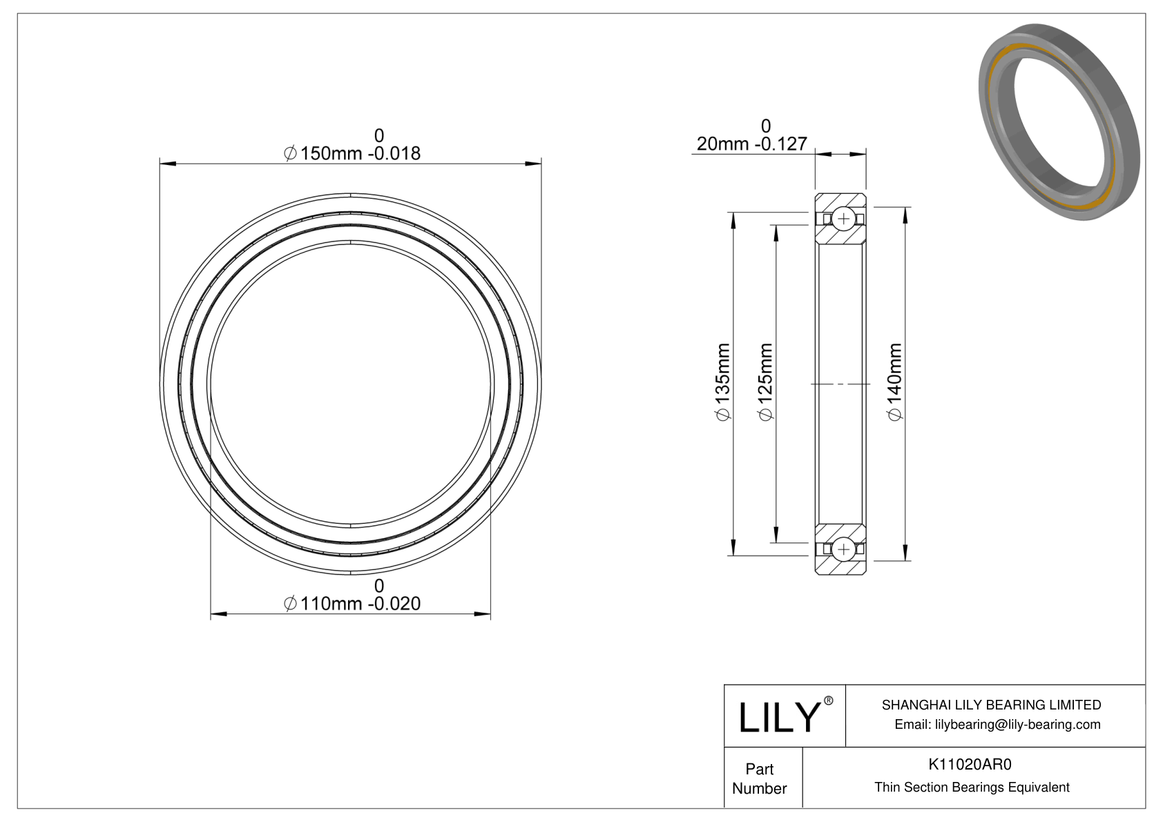 K11020AR0 Constant Section (CS) Bearings cad drawing