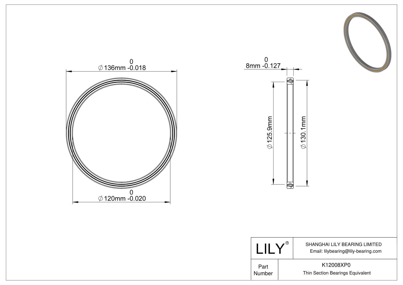 K12008XP0 Constant Section (CS) Bearings cad drawing