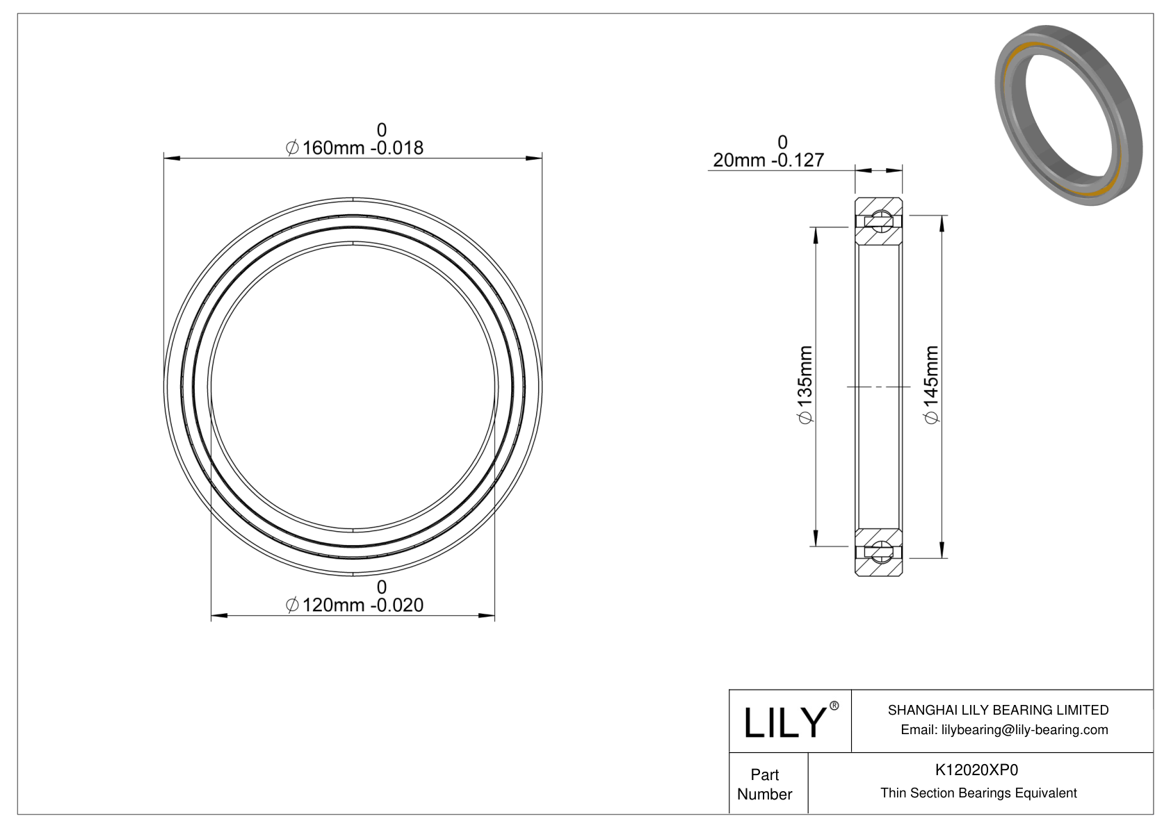 K12020XP0 Constant Section (CS) Bearings cad drawing