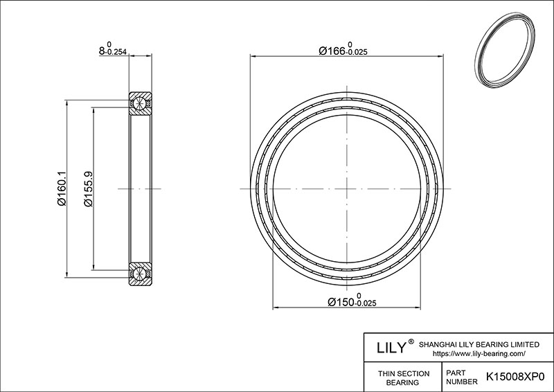 K15008xp0 Constant Section (CS) Bearings cad drawing