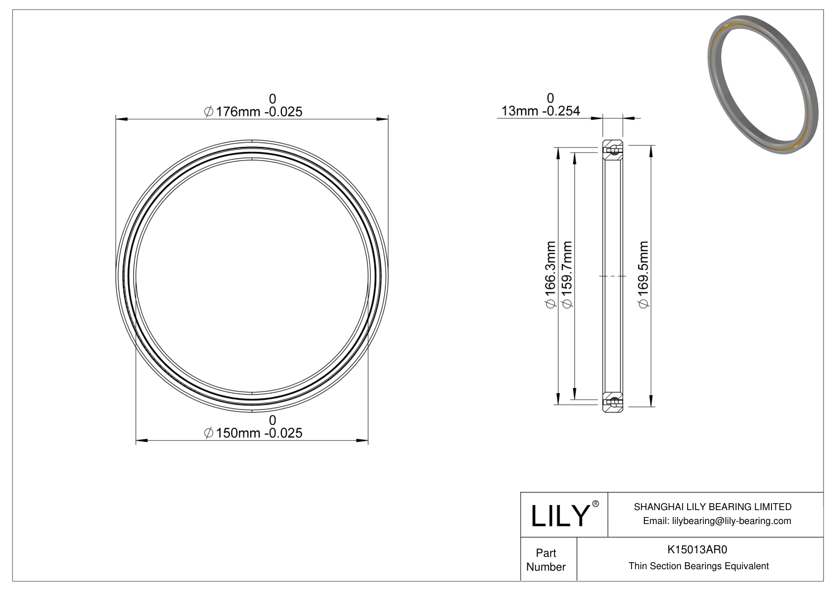 K15013AR0 Constant Section (CS) Bearings cad drawing