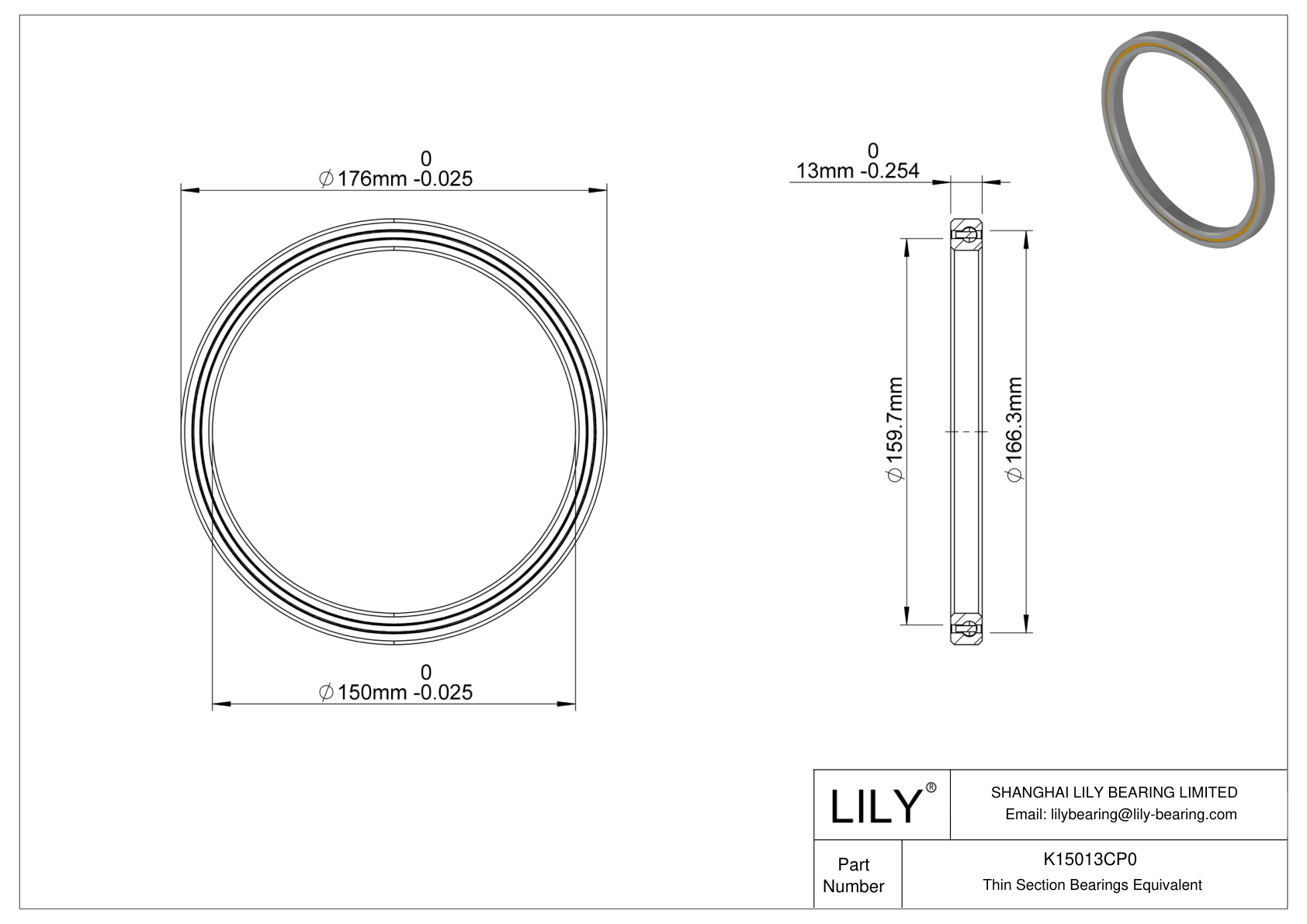 K15013CP0 Constant Section (CS) Bearings cad drawing