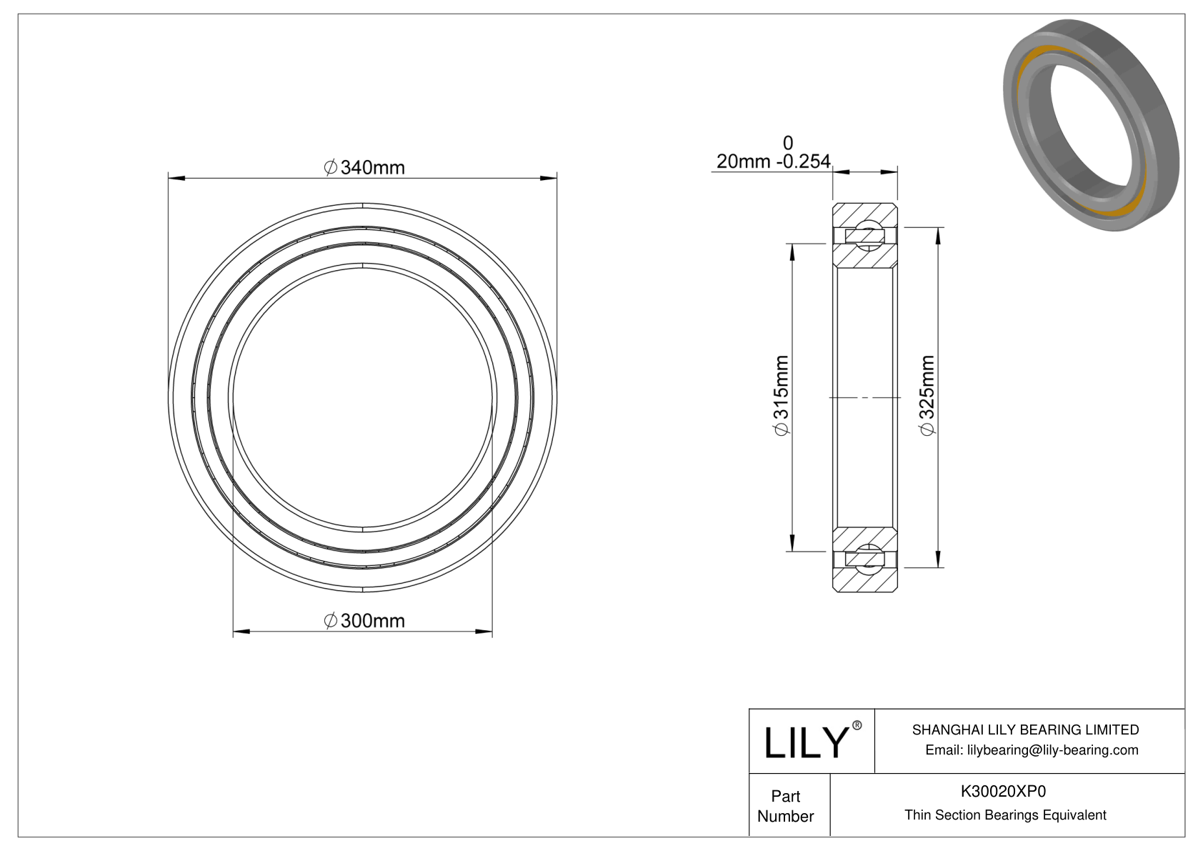 K30020XP0 Constant Section (CS) Bearings cad drawing