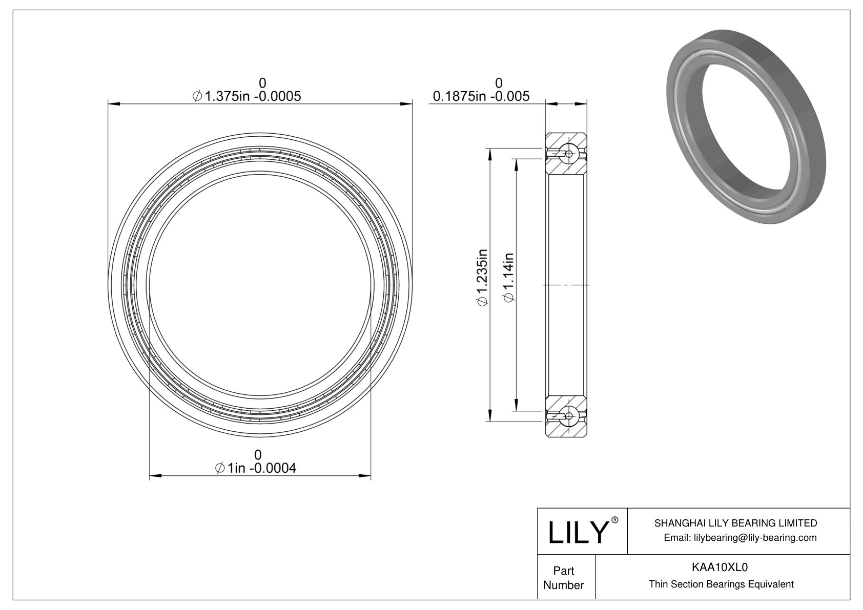 KAA10XL0 Constant Section (CS) Bearings cad drawing