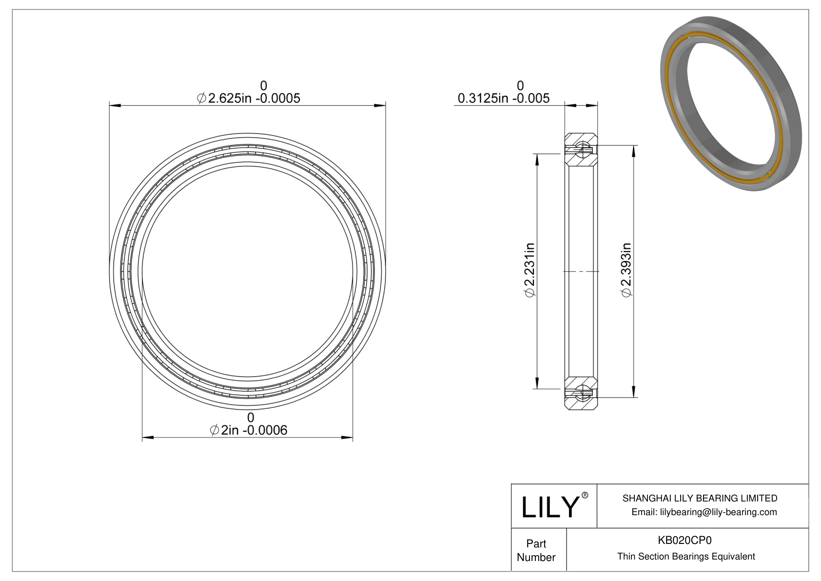 KB020CP0 Constant Section (CS) Bearings cad drawing