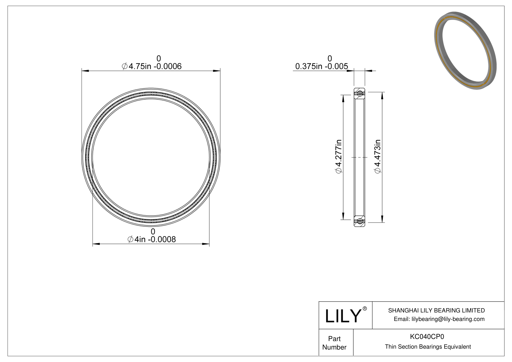 KC040CP0 Constant Section (CS) Bearings cad drawing