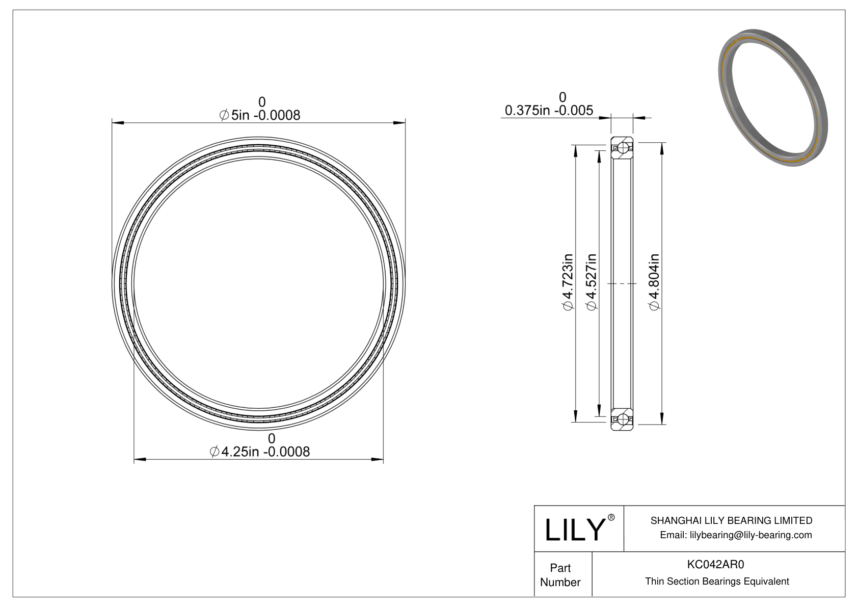 KC042AR0 Constant Section (CS) Bearings cad drawing