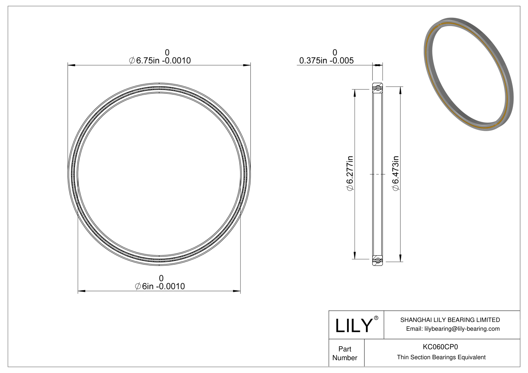 KC060CP0 Constant Section (CS) Bearings cad drawing