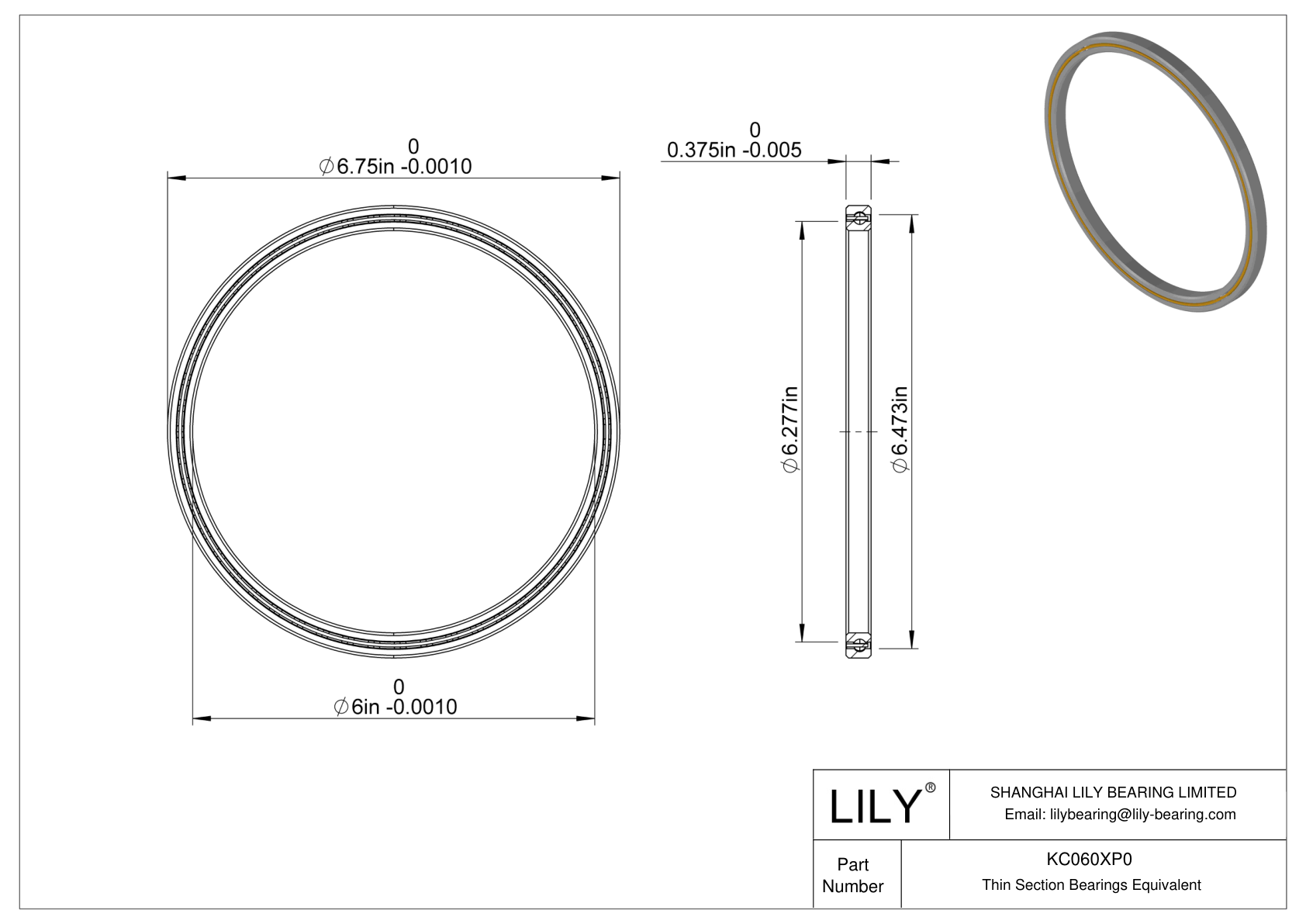 KC060XP0 Constant Section (CS) Bearings cad drawing