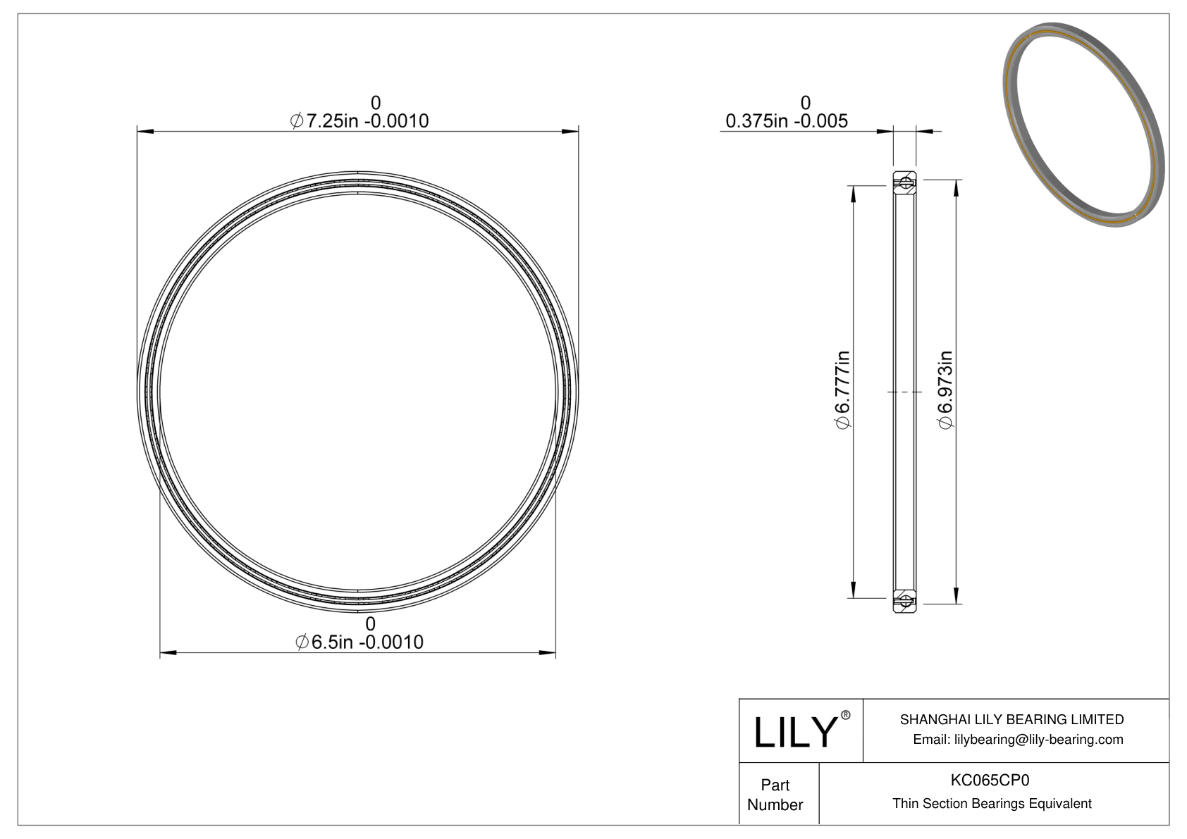 KC065CP0 Constant Section (CS) Bearings cad drawing