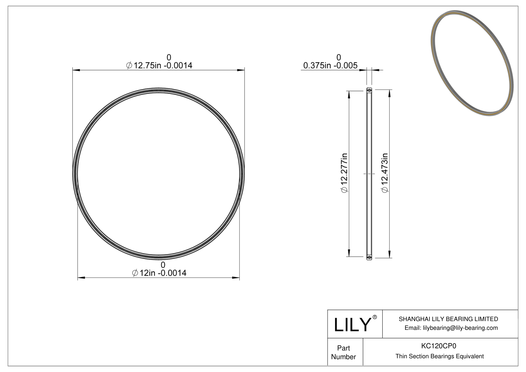 KC120CP0 Constant Section (CS) Bearings cad drawing
